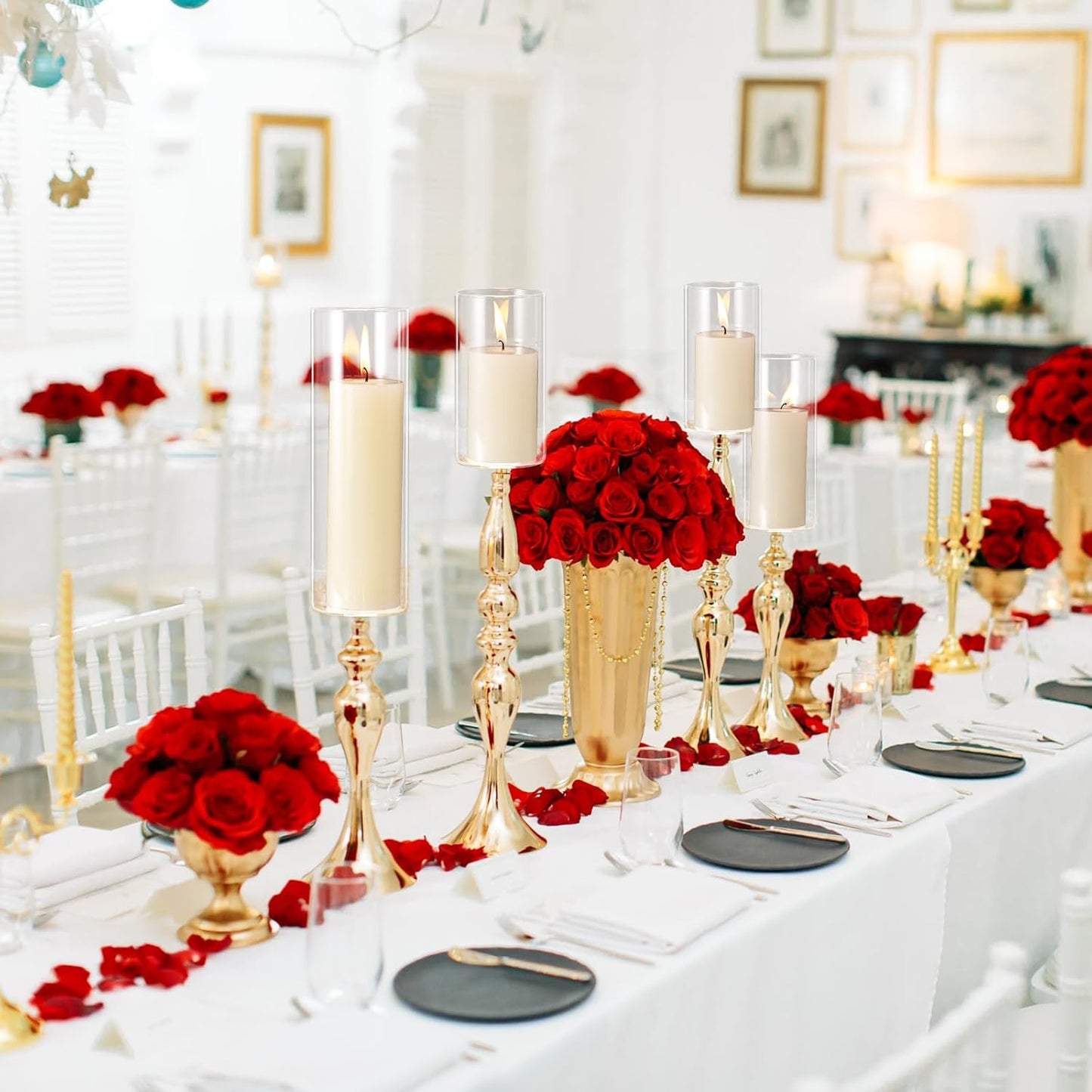 Thin Glass Cylinder Vases 2.5''/3.3'' Diameter 2mm Wall Thickness Clear Flowers Vase Hurricane Floating Candles Holders for Table Centerpieces Wedding Decor(2.5'' X 5'',6'',8'',36 Pcs)