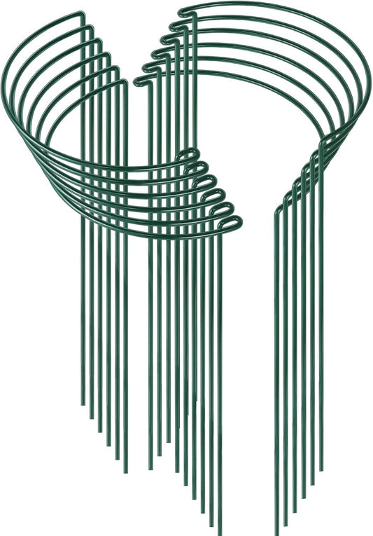 HiGift 12 Pack Plant Stakes for Indoor Plants, Metal Garden Peony Support Cages, Outdoor Plant Supports Ring Prop, Large Plant Stake for Hydrangea,Rose,Flower,Vine,Potted Plants (10" W x 24" H)