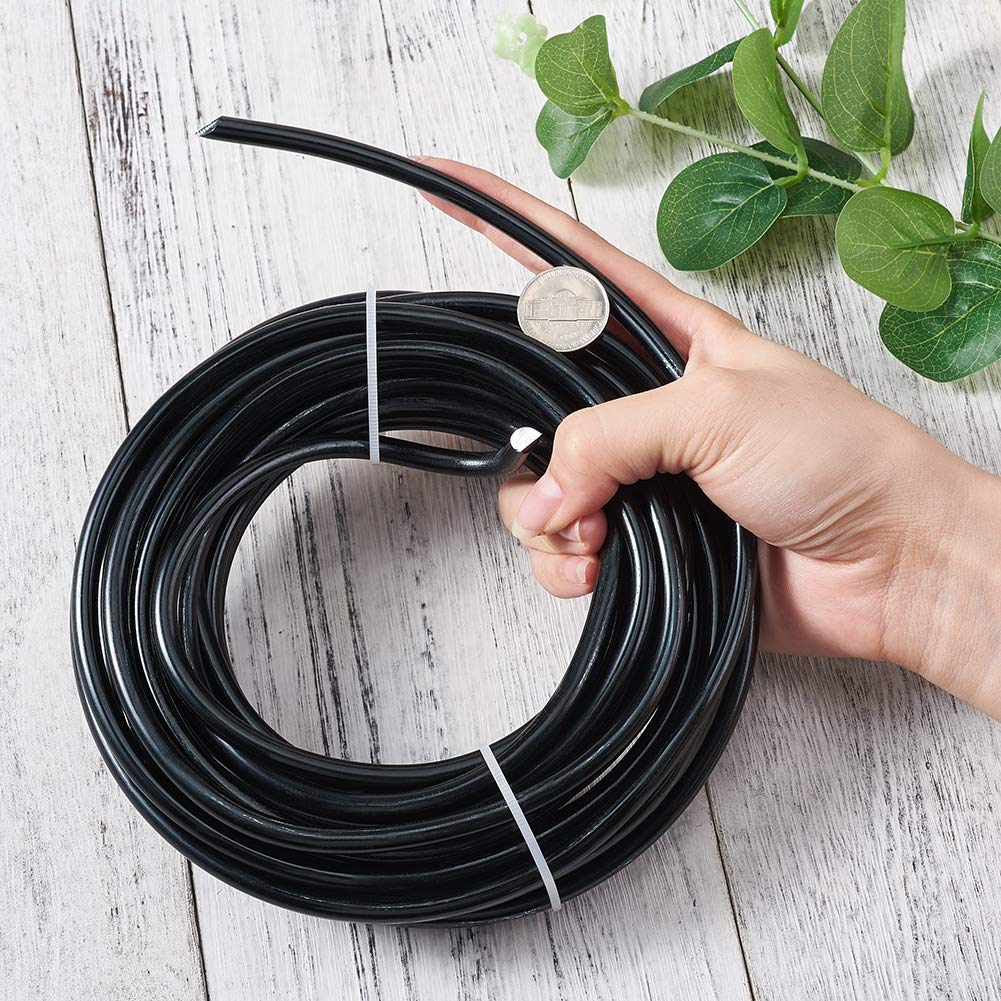 Fashewelry 22.96 Feet 6mm Aluminum Wire Black Bendable Metal Craft Wire for Beading Jewelry Craft Making