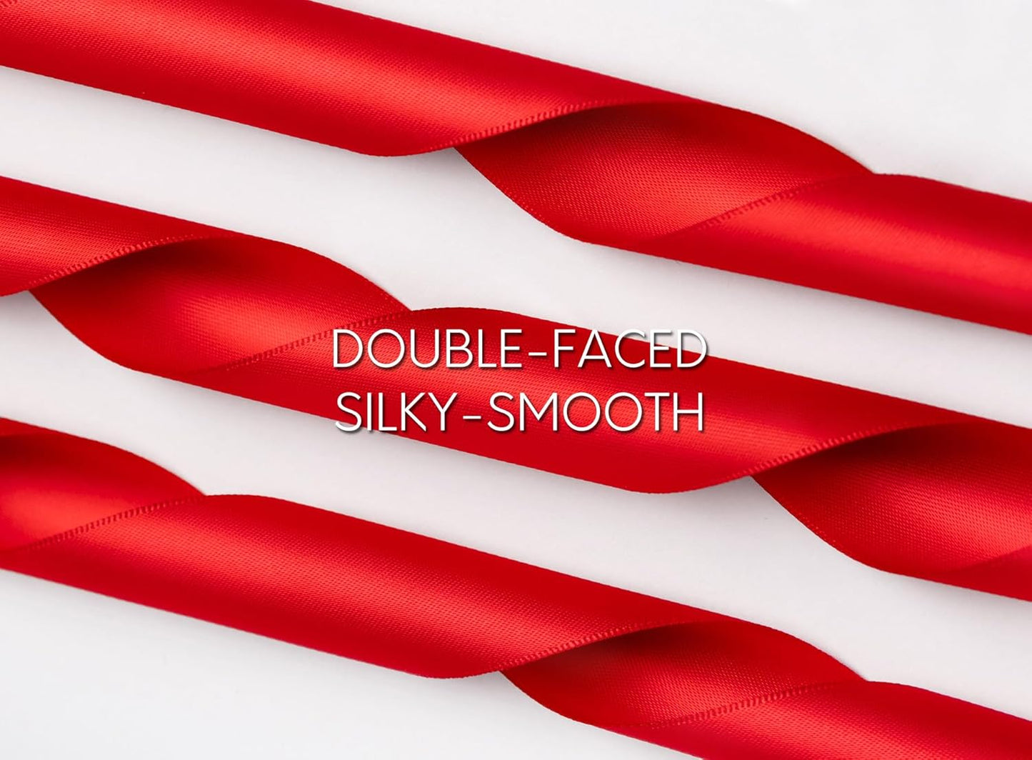 Red Satin Ribbon 1-1/2 Inch x 50 Yards Double-Faced Ribbons for Christmas Gift Wrapping Flower Bouquet Wedding Paper Bows Invitations Crafts