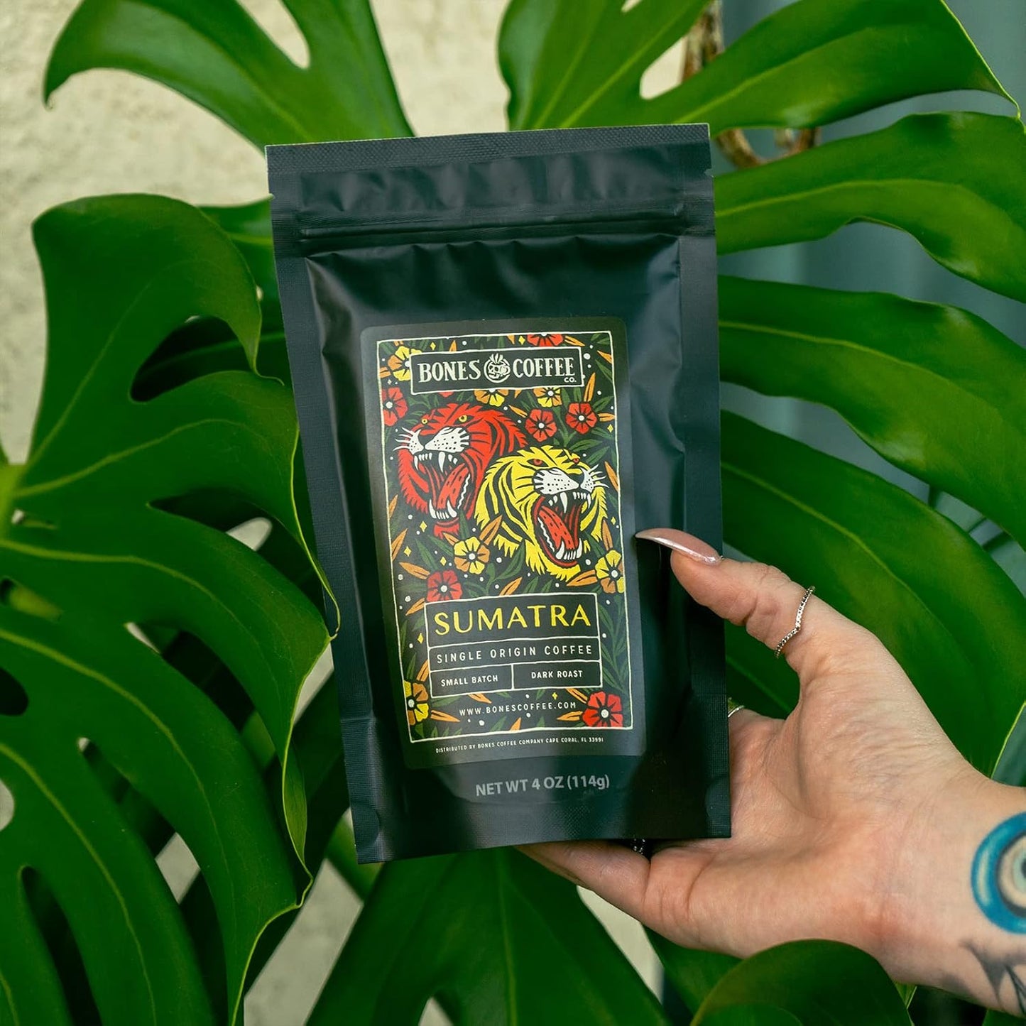 Bones Coffee Company NEW World Tour Sample Pack Box Set with Specialty Coffee Mug, 5 Assorted Single-Origin Low Acid Medium Roast Arabica Beans Flavored Coffee Gifts, 4 oz Pack of 5 Ground