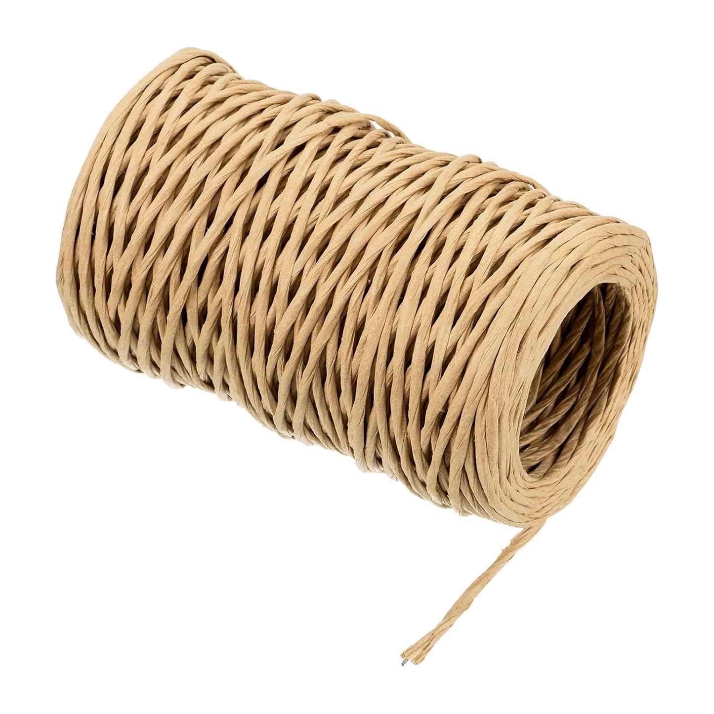 PATIKIL 164 Feet Floral Bind Wire Wrap Twine, 2mm Florist Wire Iron Wire Paper Covered Vine Wrapping Binding Wire for Flower Bouquets, Khaki