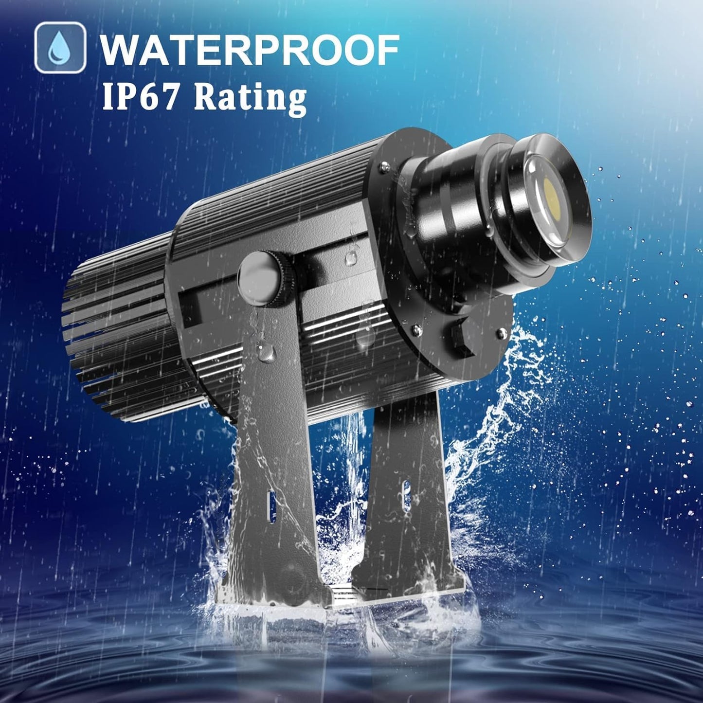 GOBO Projector Custom Logo Projector Lights for Store Business or Outdoor Wall Street Waterproof Ip67 HD Led for Shop Advertising and Wedding (65W)