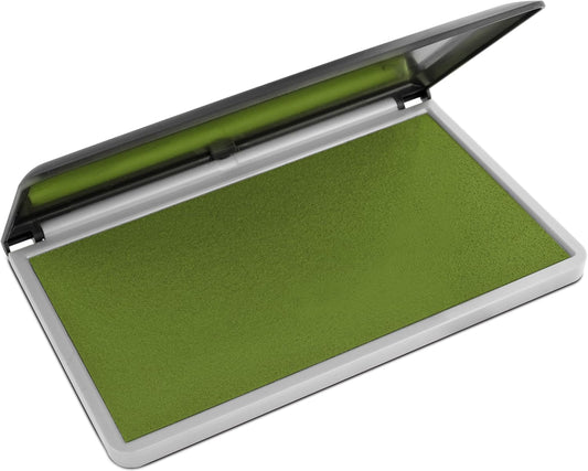 MaxMark Large Premium Olive Green Ink Stamp Pad - 3.5" x 6.25" - Quality Felt Pad