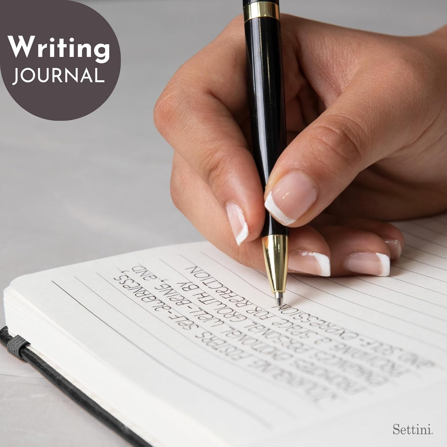 SETTINI Lined Journal, Ideal for Journaling - A5 Vegan Leather Notebook, 192 Archival-Quality Pages, QuillEase Bleed-Free Paper, Inner Pocket & Bookmark - Bee Gifts, Black Bee