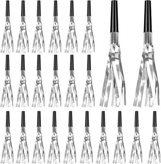 Silver Noise Makers Party Favors 24 PCS Party Blowers Noisemakers for Sporting Events Party Horns Party Whistles Nye Party Favors Adult Party Favors New Years Noise Makers Graduation Party Favors