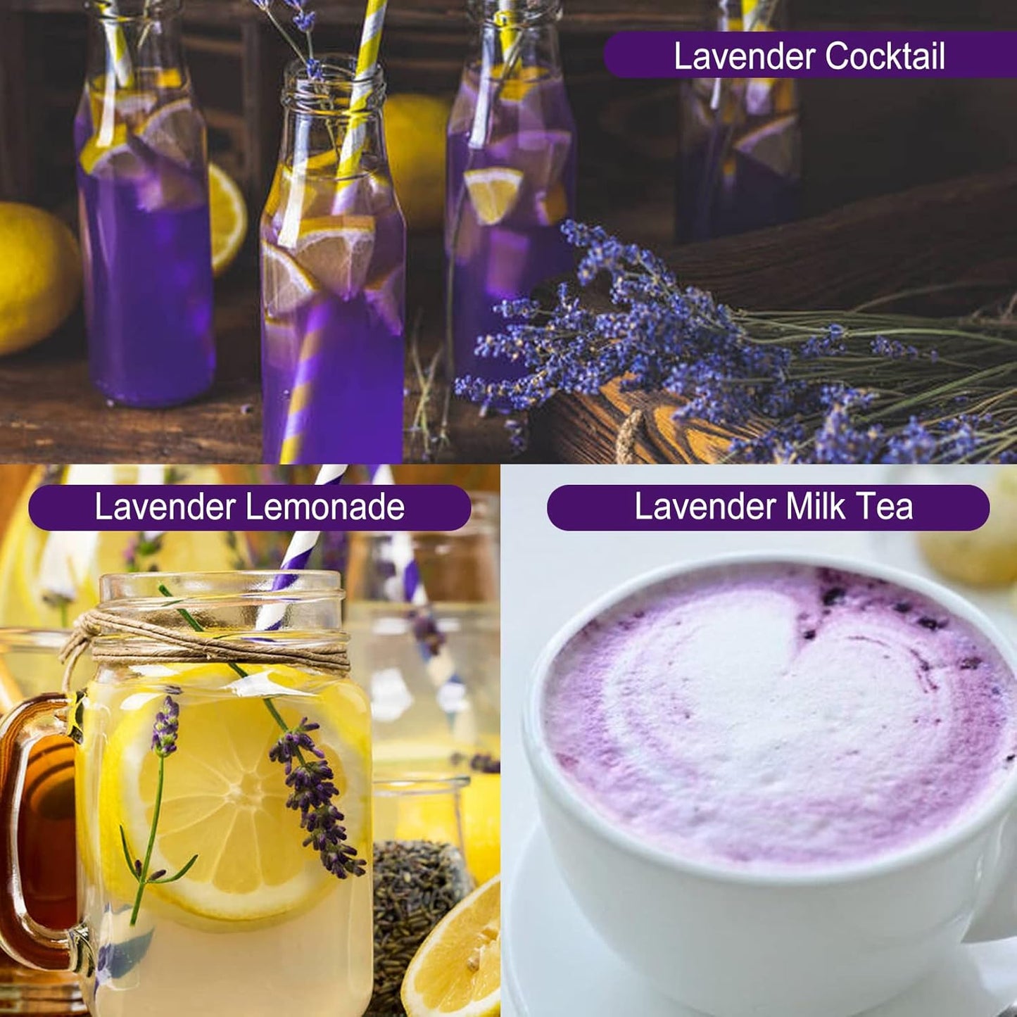 TEARELAE - Premium Dried Lavender Flowers - 5A Top Grade - 100% Pure Natural Edible Flowers Culinary Dried Lavender Buds - for Baking, Tea, Soap, Bath Bombing, Candle and Sachets - 3oz/85g