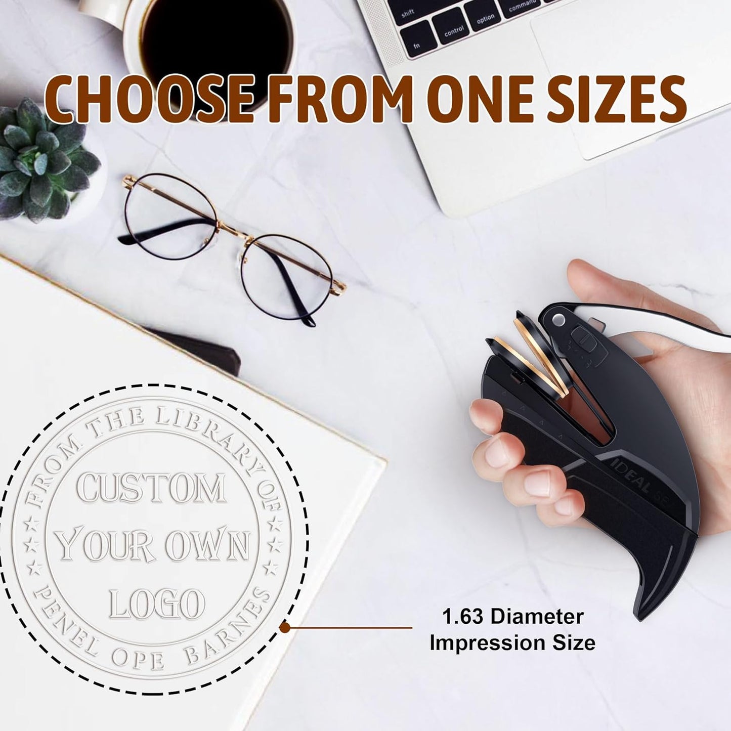 Custom Book Embosser Stamp - Personalized Business Company Seal with Your Own Logo (Logo)