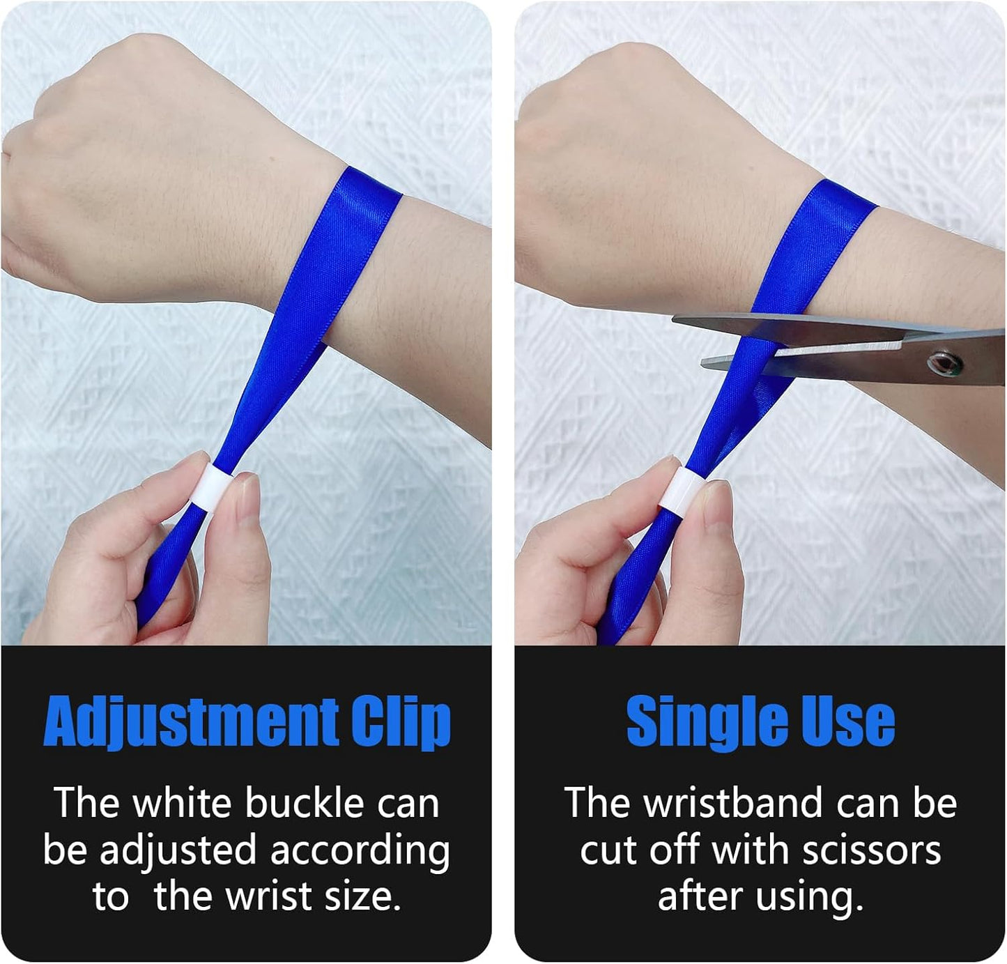 Green-Power America 100 Pcs Cloth Event Wristbands, Event Wristbands, Colored Wrist Bands for Events, for Lightweight Concert Wrist Strap for Activities, Party Bracelets for Events (Color : Blue)