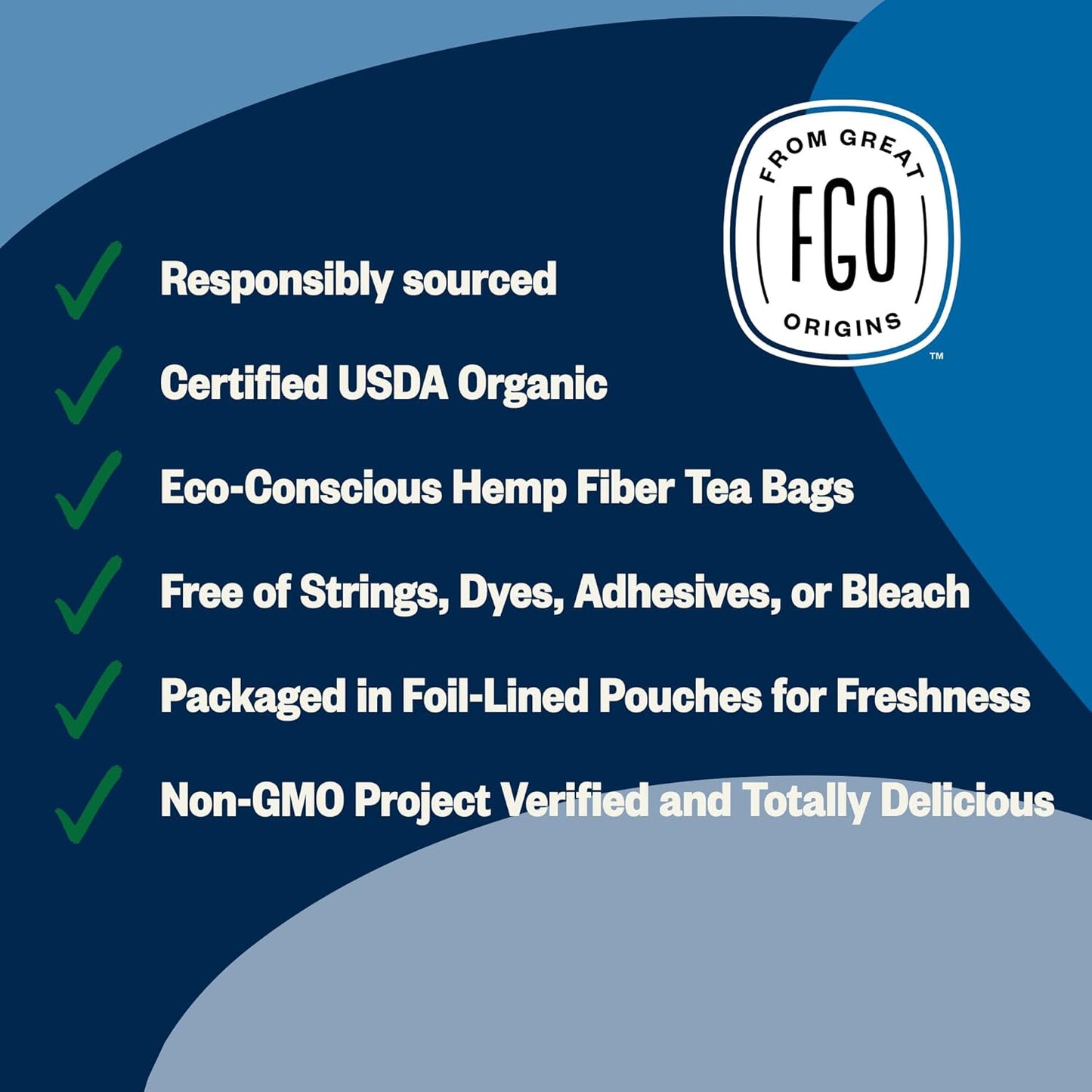 FGO Organic Black Tea, 100 Count, Eco-Conscious Tea Bags, Caffeinated, Resealable Bag, Packaging May Vary (Pack of 1)
