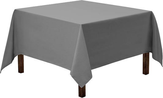 Gee Di Moda Square Tablecloth - 85 x 85 Inch Charcoal Table Cloth for Large Square or Round Tables - Heavy Duty Washable Fabric - for Buffet Table, Holiday Party, Dinner, Wedding & Baby Shower