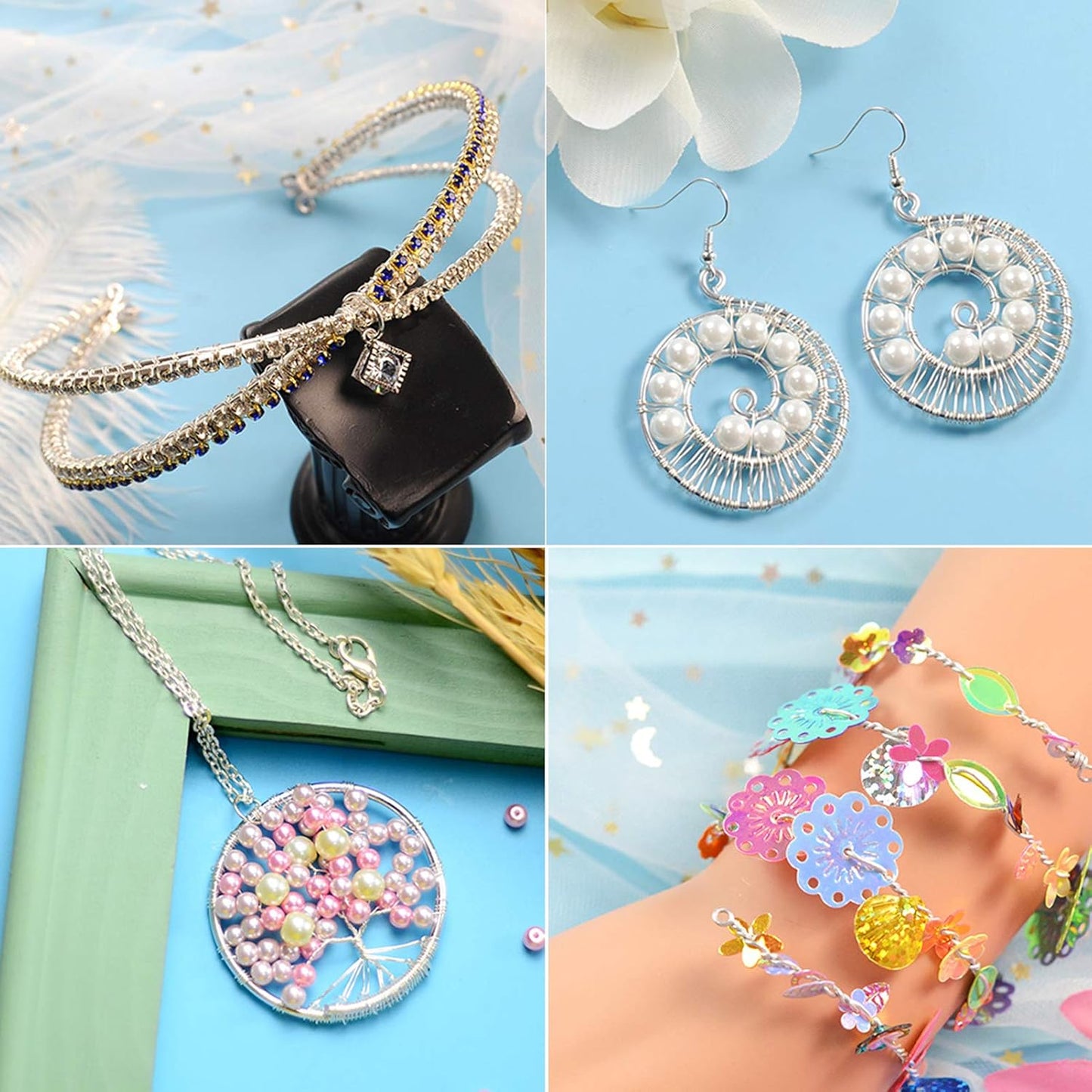 Fashewelry 22.96 Feet/Roll 6mm Thick Aluminum Wire Silver Bendable Metal Craft Wire for Beading Jewelry Craft Making