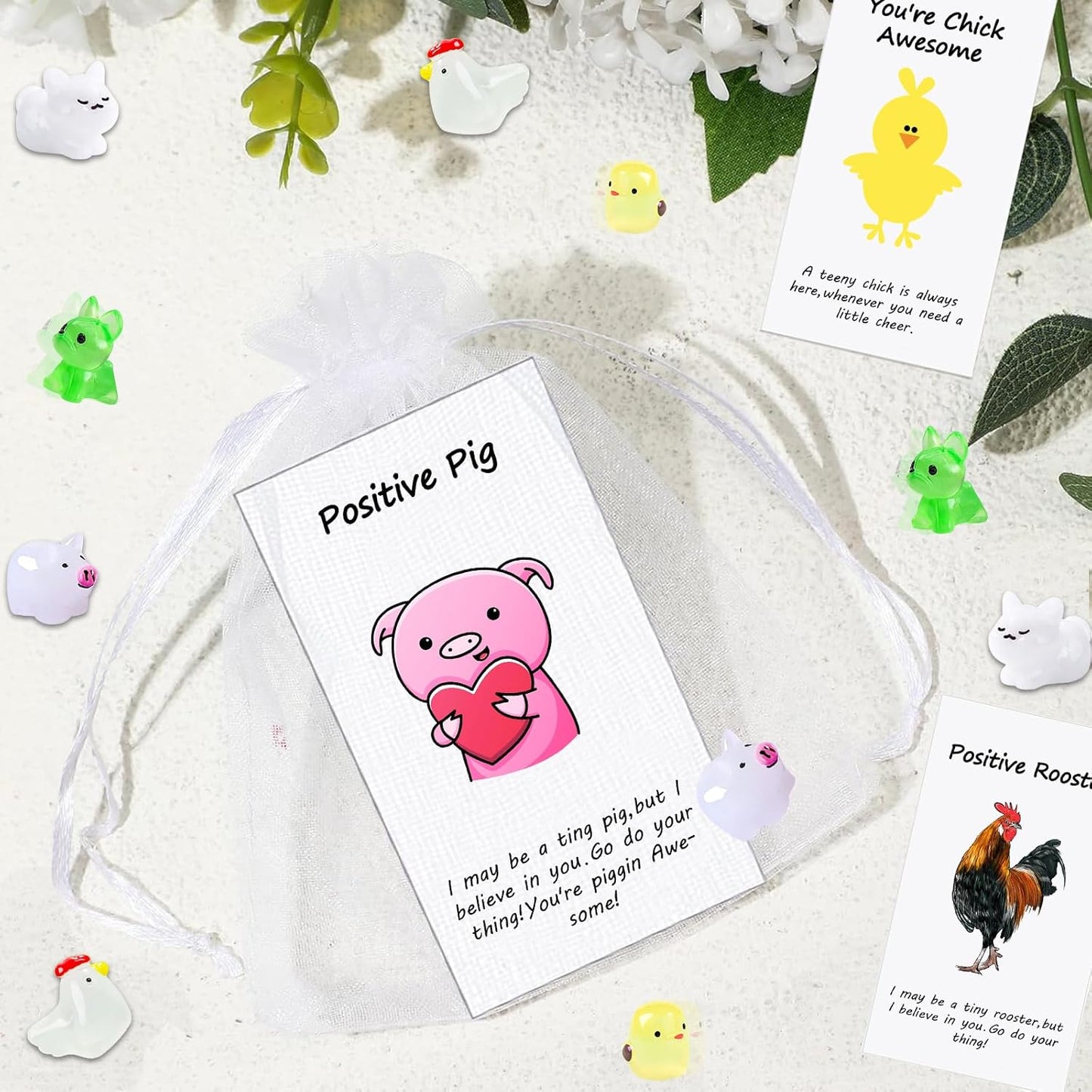 100 Set Employee Appreciation Gifts Bulk for Thank You Staff Back to School Student Teacher Office Coworker Nurse Pocket Gifts Animal Pun Inspirational Note Cards Pigs Dogs Cats Hens Favors