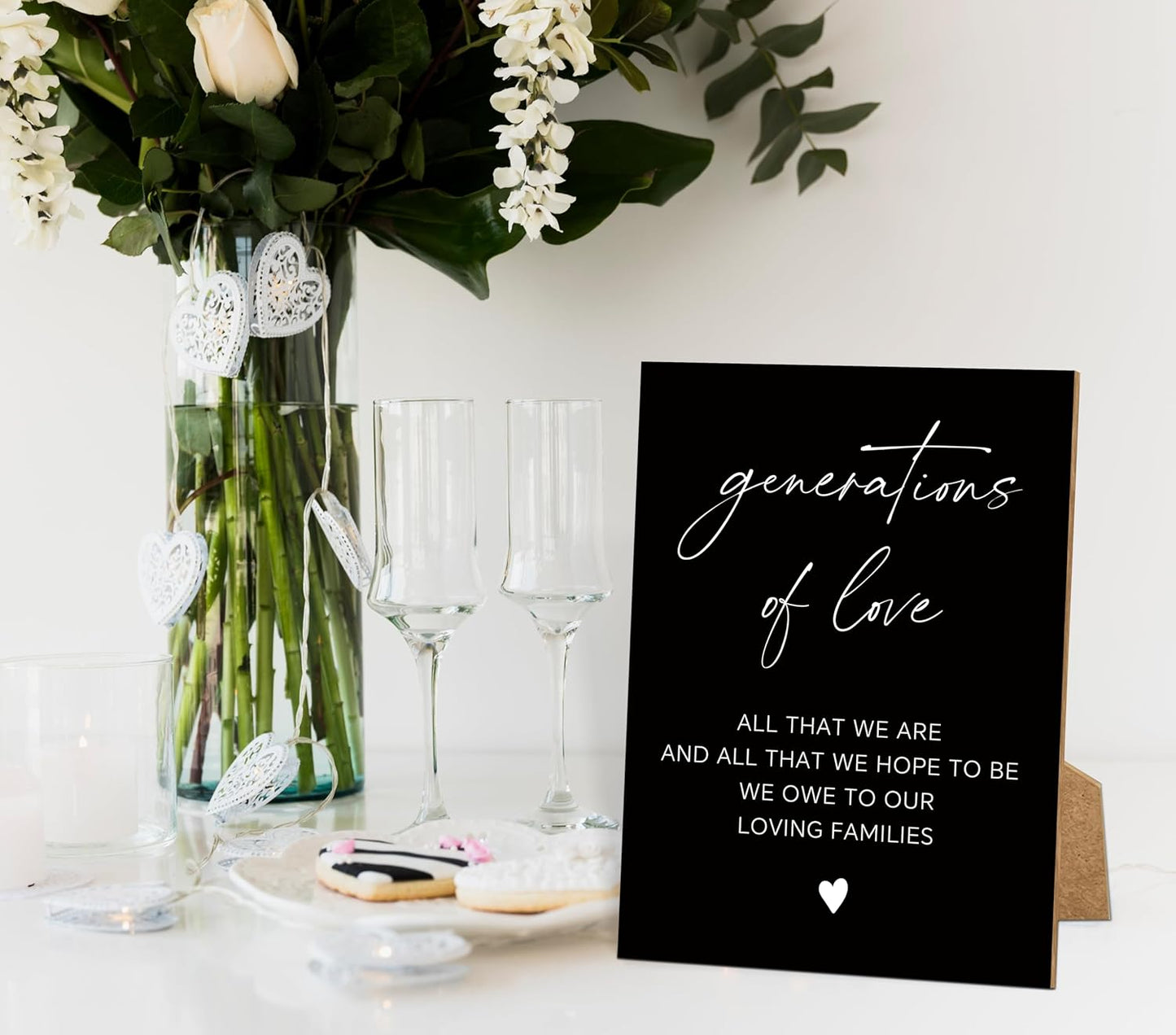 Wedding Signs for Reception, 8x11 Black Minimalist Style Love Signs for Wedding, Memorial Table Sign for Wedding, Bridal Shower Decor, Weddings Reception Decor-16