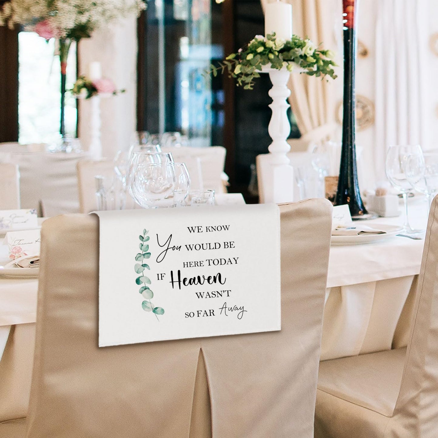 In Loving Memory Wedding Sign, If Heaven Wasn't so Far Away Reserved Chair Sign Pew Cloths Seating Placeholder, Wedding Decorations for Reception Celebrations Event (1 Pc)