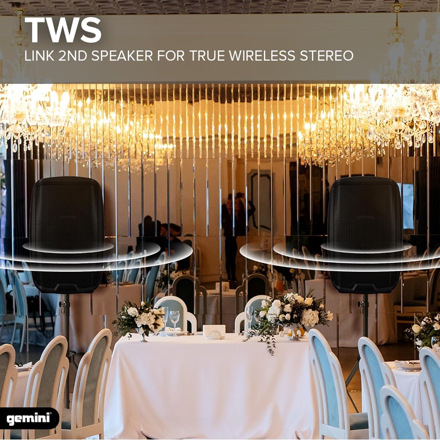 Gemini 15” 2000W Bluetooth PA Speaker with TWS Link, USB/SD/FM, XLR/RCA/AUX Inputs, Dual Mic & Guitar Inputs, EQ Control, Pro Sound System for DJs, Gigs, Events & Mobile Setups (AS-2115BT)