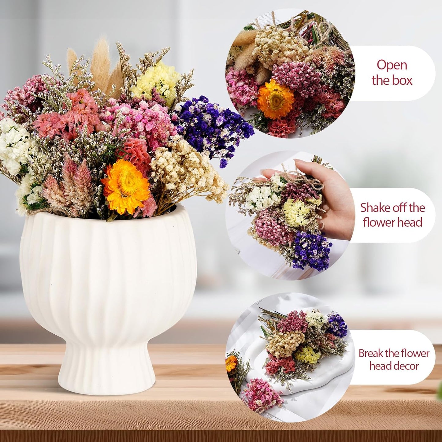 10/12/24/36 Pack Mini Dried Flowers for Vase Wedding Various Mini Bouquet Dried Small Wildflowers Natural Flowers Bulk for Crafts DIY Decor (10, Classic Color2)