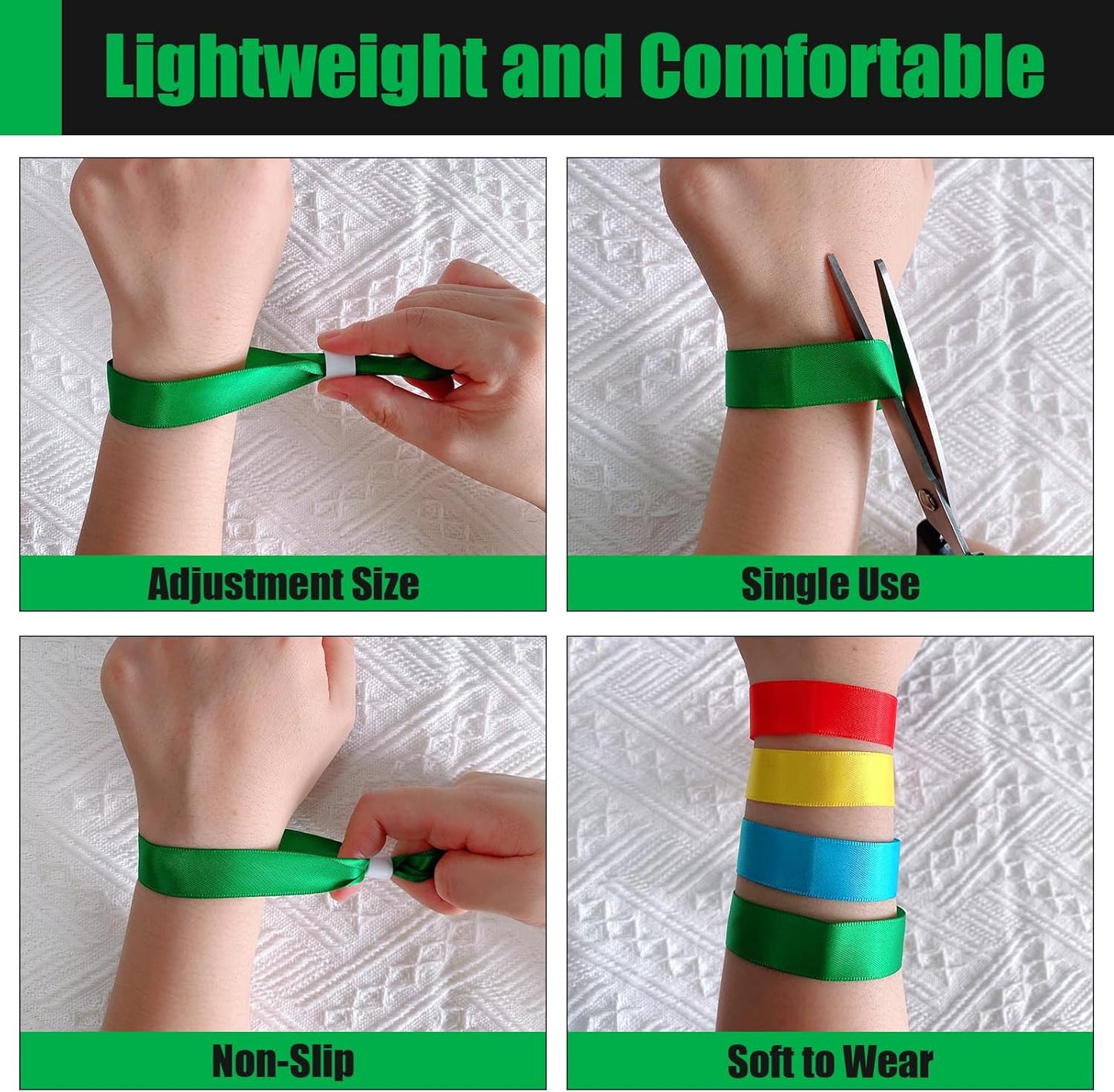 100 Pcs Cloth Event Wristbands, Event Wristbands, Colored Wrist Bands for Events, for Lightweight Concert Wrist Strap for Activities, Party Bracelets for Events ( Color : Multiple colors )