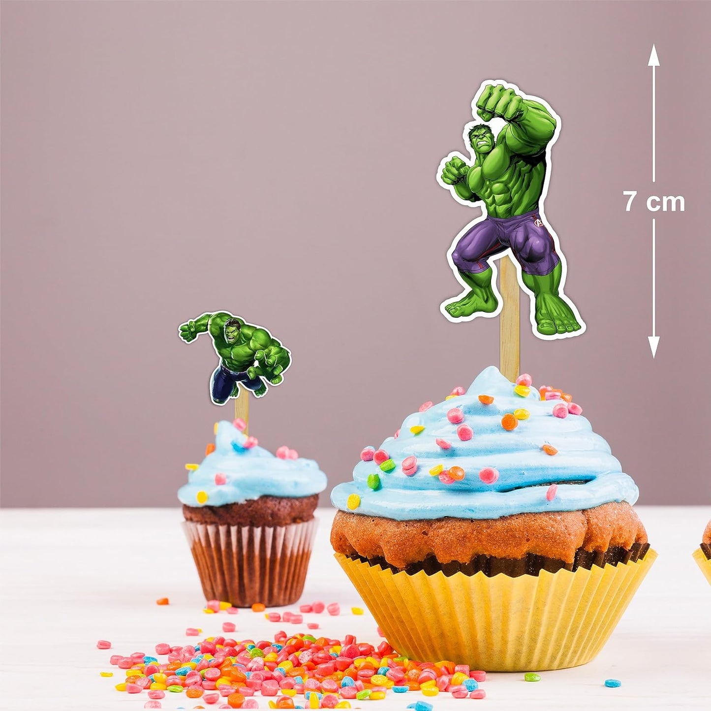 "Hlk Cupcake Topper – Superhero Theme Birthday Party Decoration – Cartoon Character Cupcake Picks for Birthday Party, Boys and Girls Superhero Theme Celebrations, Cake Decoration, and Party Supplies"