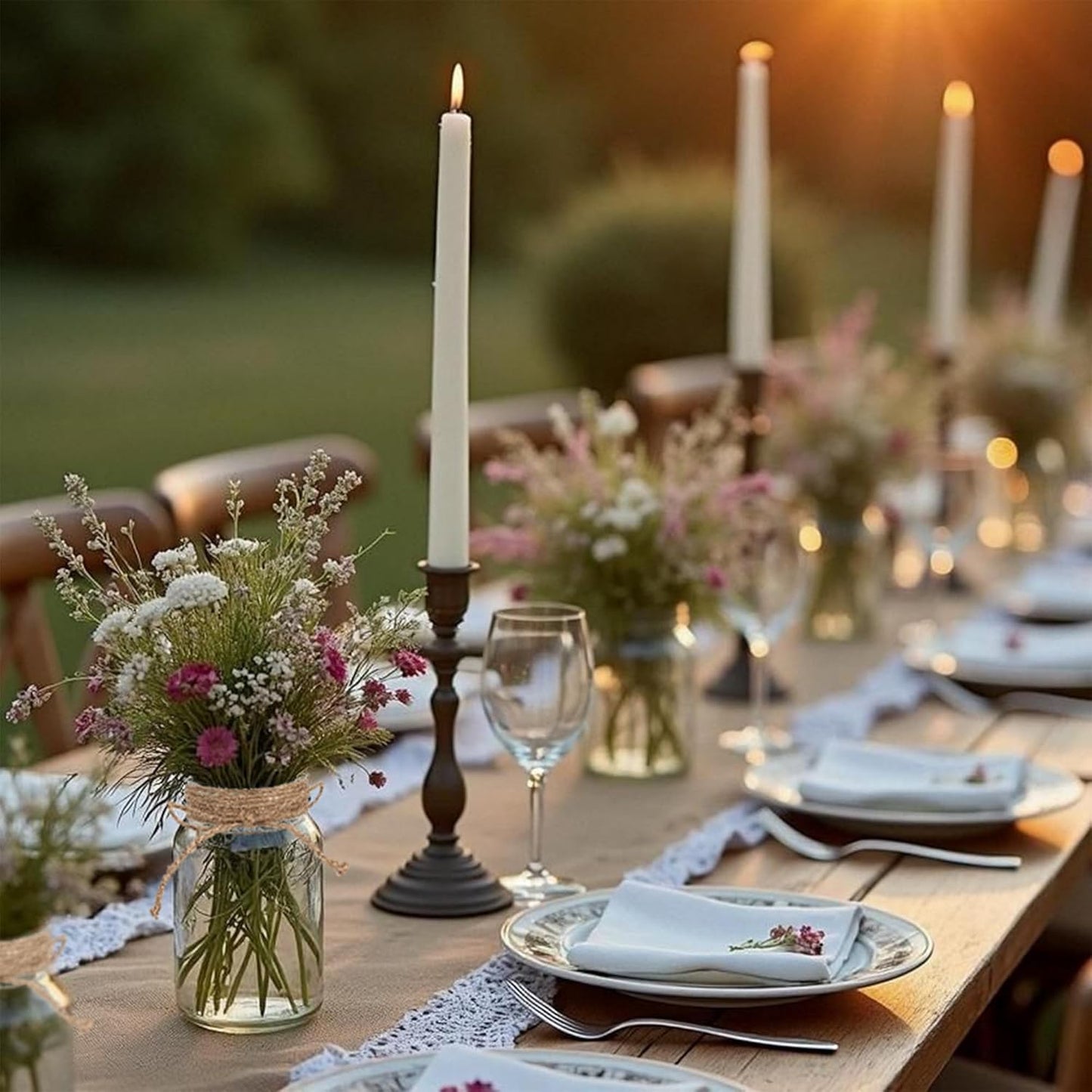 Vintage Glass Flower Vase，24 Pack Farmhouse Transparent White Glass Centerpiece Vases Mason Jars for Weddings, Parties & Home Decor Bulk (24, Transparent)