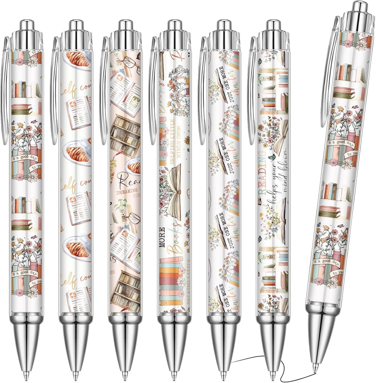 24 Pcs Book Lovers Pens Bulk Reading Theme Gifts Bookish Ballpoint Pens Reading Book Club Gifts Ideas for Women Readers Librarians Literary Lover Bookworms Appreciation Birthday Accessories