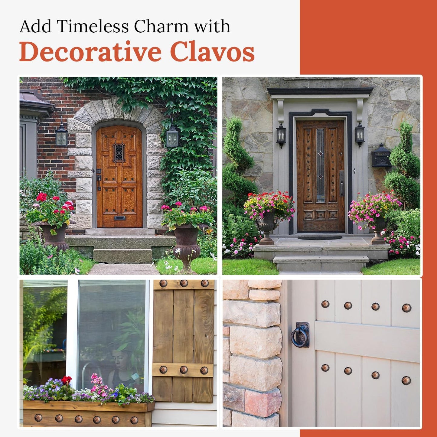 50 Pack 1.25" Round Head Iron Clavos Decorative Nails – Oil Rubbed Bronze – Handmade Rustic Round Fasteners for Farmhouse Shutters, Faux Wood, Barn Doors, Shutters, Gates – Ornamental Wood Accent