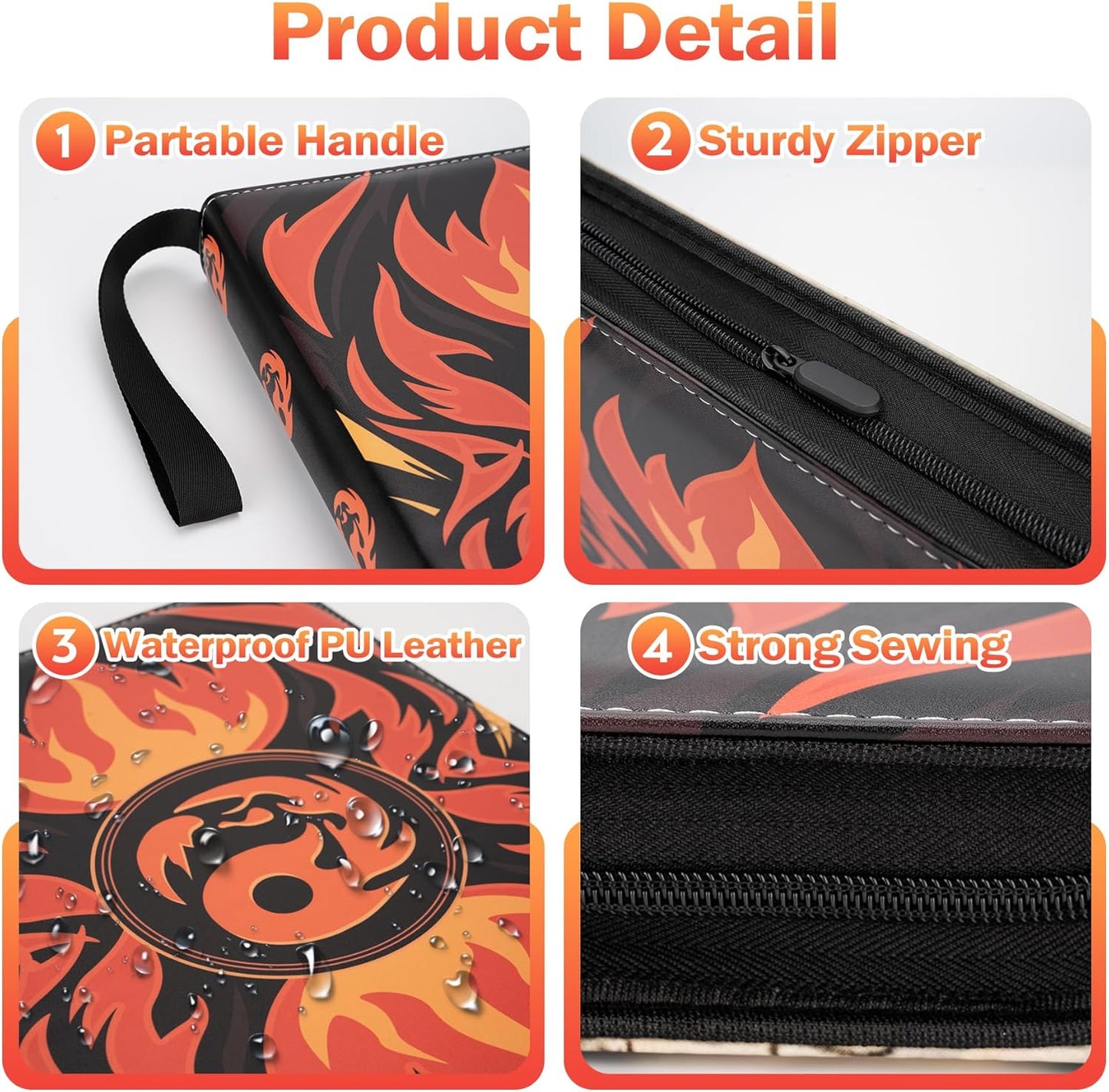 9 Pocket Card Binder for MTG/YGO/PTCG/Game Cards, Holds 900 Cards,Premium Card Collector Book for TCG Players,Toys Gifts for Kids(Red)