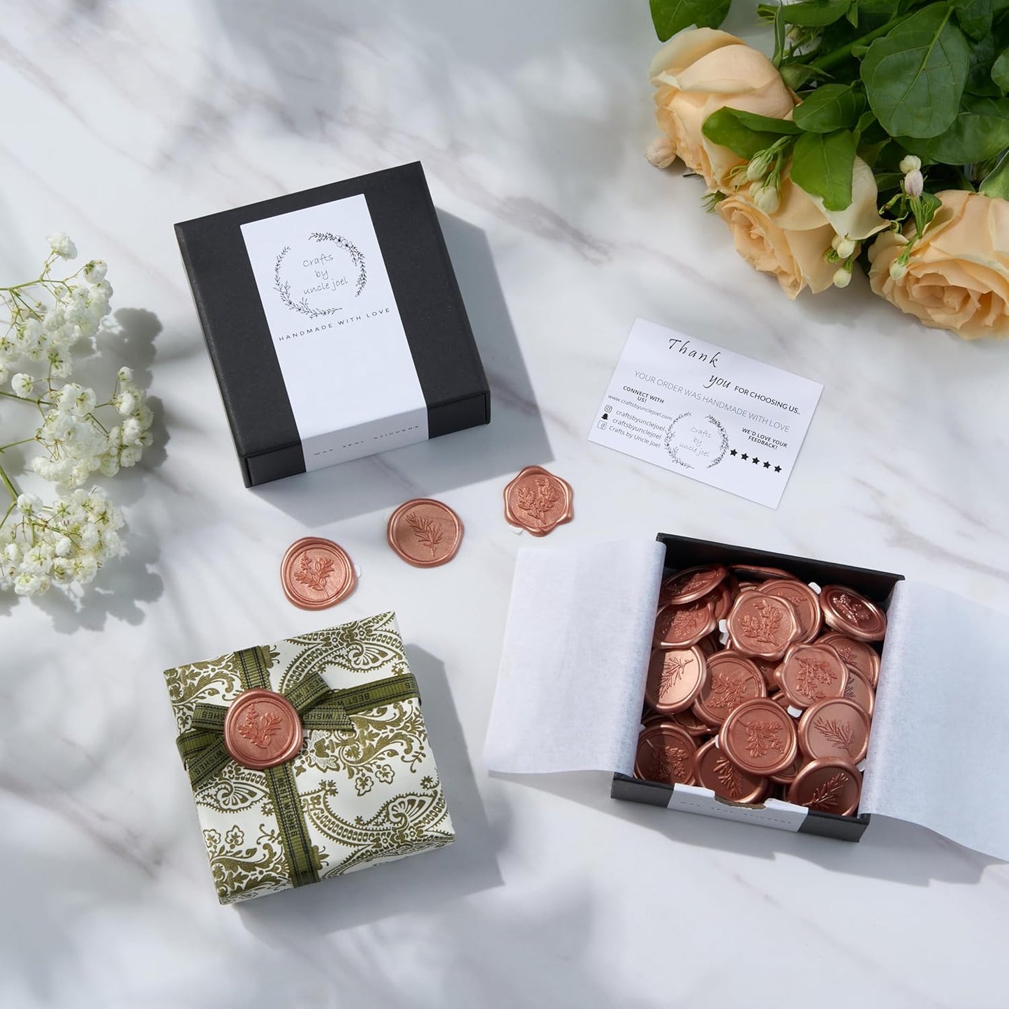 Wax Seal Stickers (60 Pcs, 3 Designs in 1 Pack) Premium Envelope Seal Stickers for Wedding Invitation Envelopes, Adhesive Wax Seals, Perfect for Seating Chart, Gift Wrapping