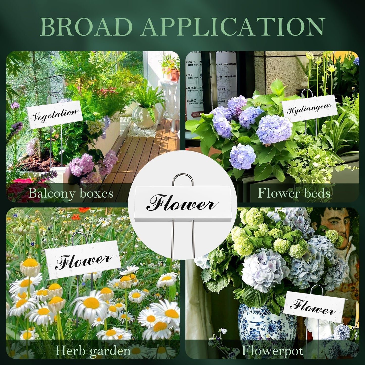 30 Pack Metal Plant Labels for Outdoor Garden Waterproof Plant Markers, Labels Garden Markers for Seedlings Herbs Vegetable Greenhouse Gifts with Pen - White