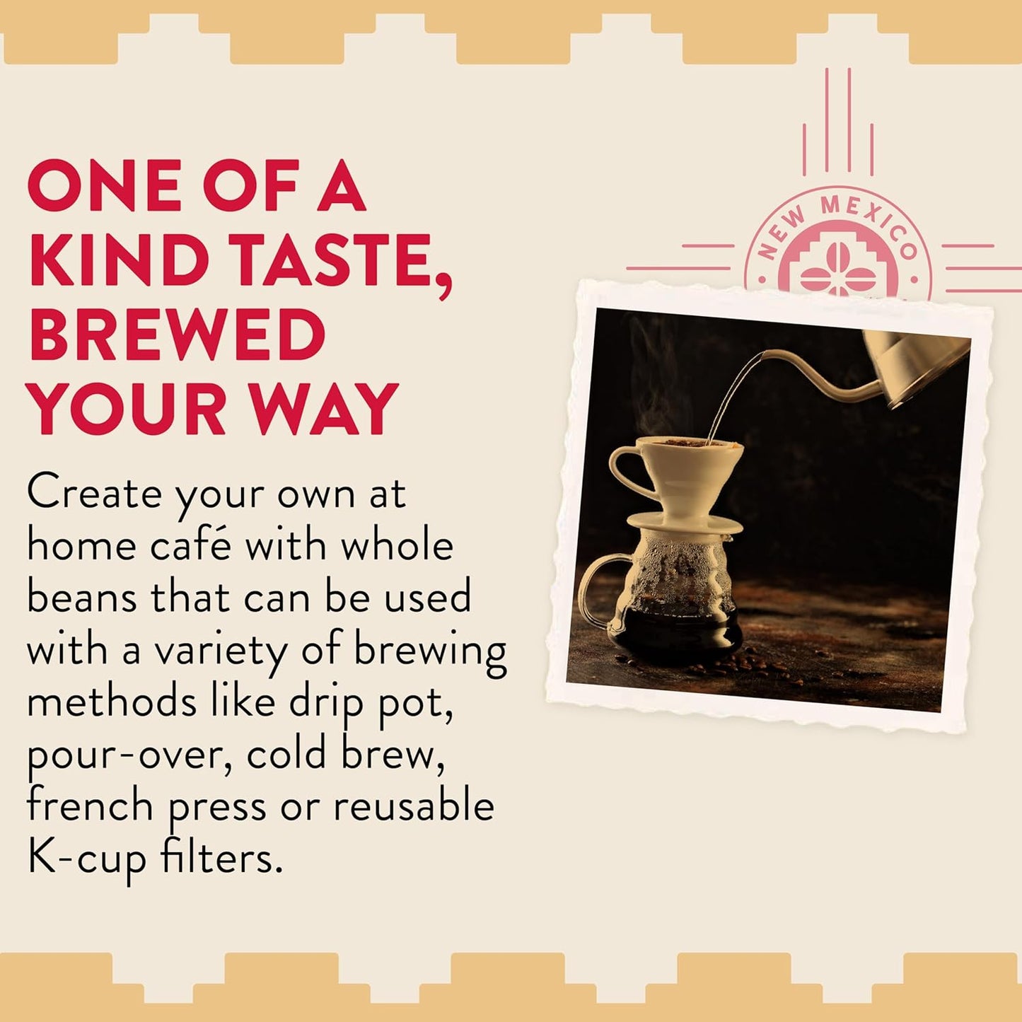 New Mexico Piñon Whole Bean Coffee Medium Roast 100% Brazilian Arabica Piñon Fudge - Naturally Chocolate Nutty & Smooth Flavored Coffee Beans - 2 Lb Bag