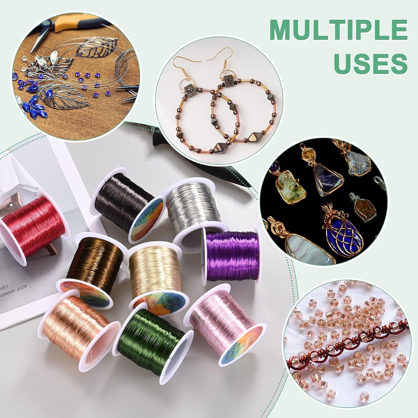 0.4mm Jewelry Wire, 26 Gauge 328FT Craft Wire Copper Beading Wire for Jewelry Making/Planting/Weaving/DIY Crafting, Soft Metal Wires [100M, Purple]