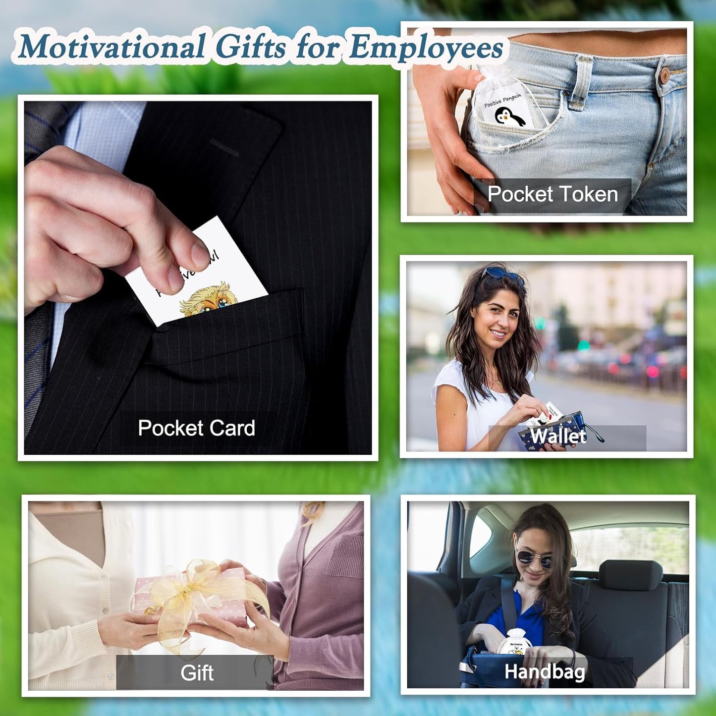 20 Set Employee Appreciation Gifts Bulk for Thank You Staff Back to School Student Teacher Office Coworker Nurse Pocket Gift Favors Animal Pun Inspirational Note Cards Animal Favors Penguin Bee Owl