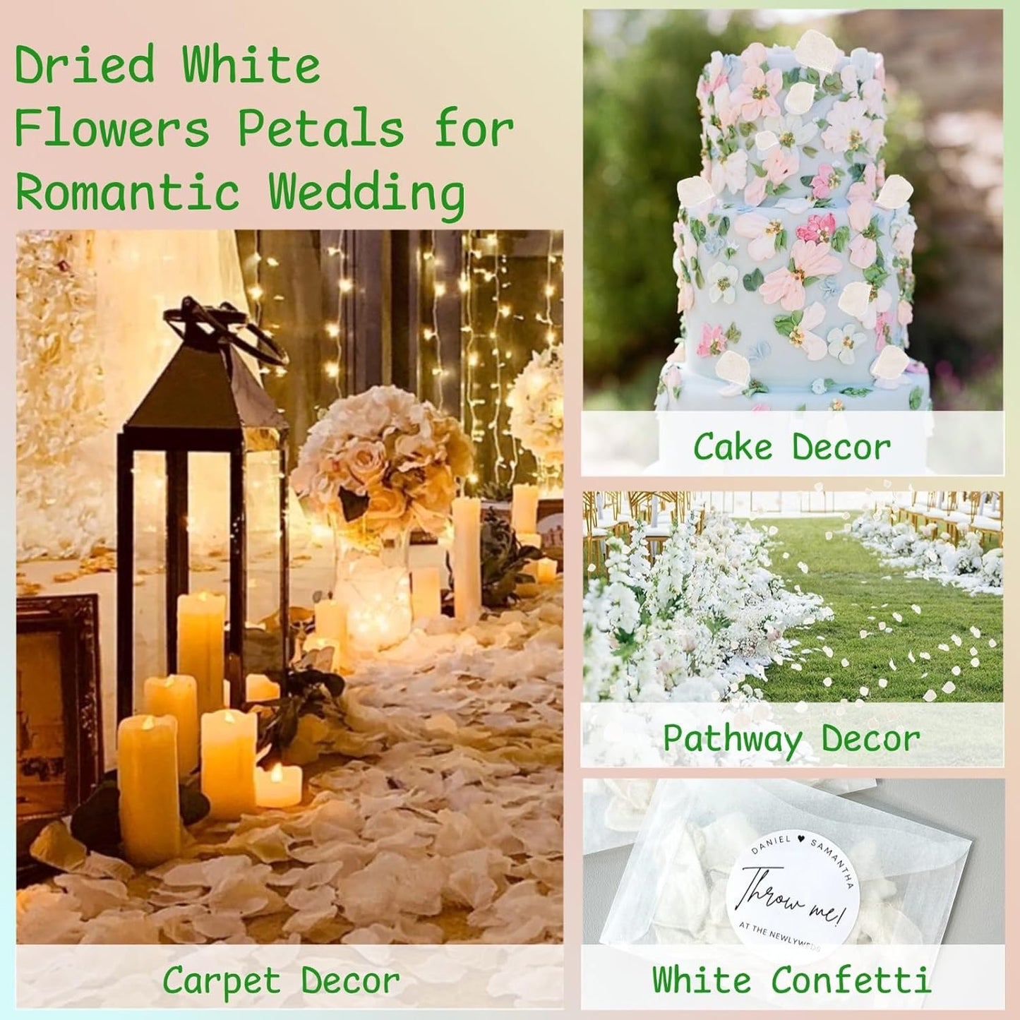 4500Pcs Ivory White Dried Hydrangea Flower Petals - 100% Natural Real Off-White Flower Petals for Wedding Confetti, Flower Girl Basket, Shower Party, DIY Crafts (3.17oz)