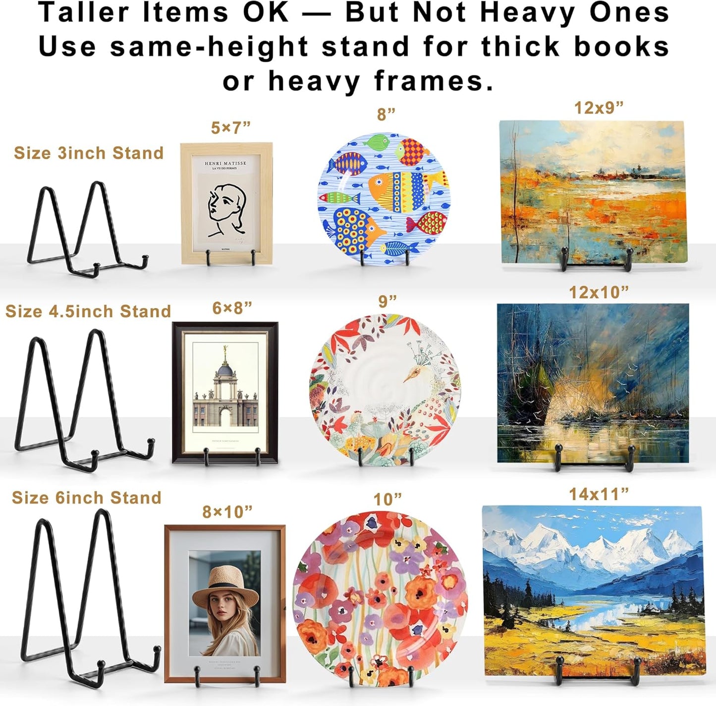 Picture Stands for Display 3 Pack 3 Inch Plate Stands for Display - Silver Metal Decorative Plate Stand, Plate Holder Display Stand, Picture Frame Stand, Plate Display Stands for Picture Stand