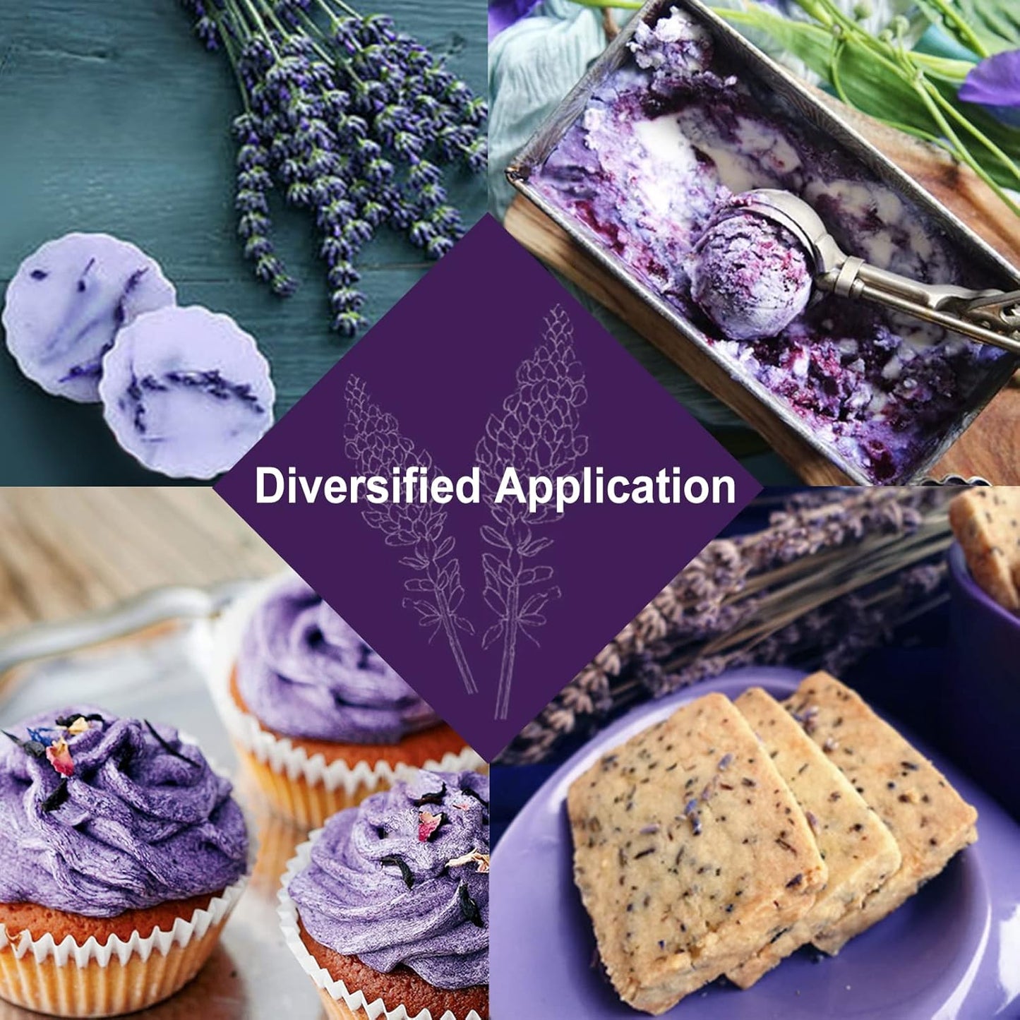 TEARELAE - Premium Dried Lavender Flowers - 5A Top Grade - 100% Pure Natural Edible Flowers Culinary Dried Lavender Buds - for Baking, Tea, Soap, Bath Bombing, Candle and Sachets - 3oz/85g