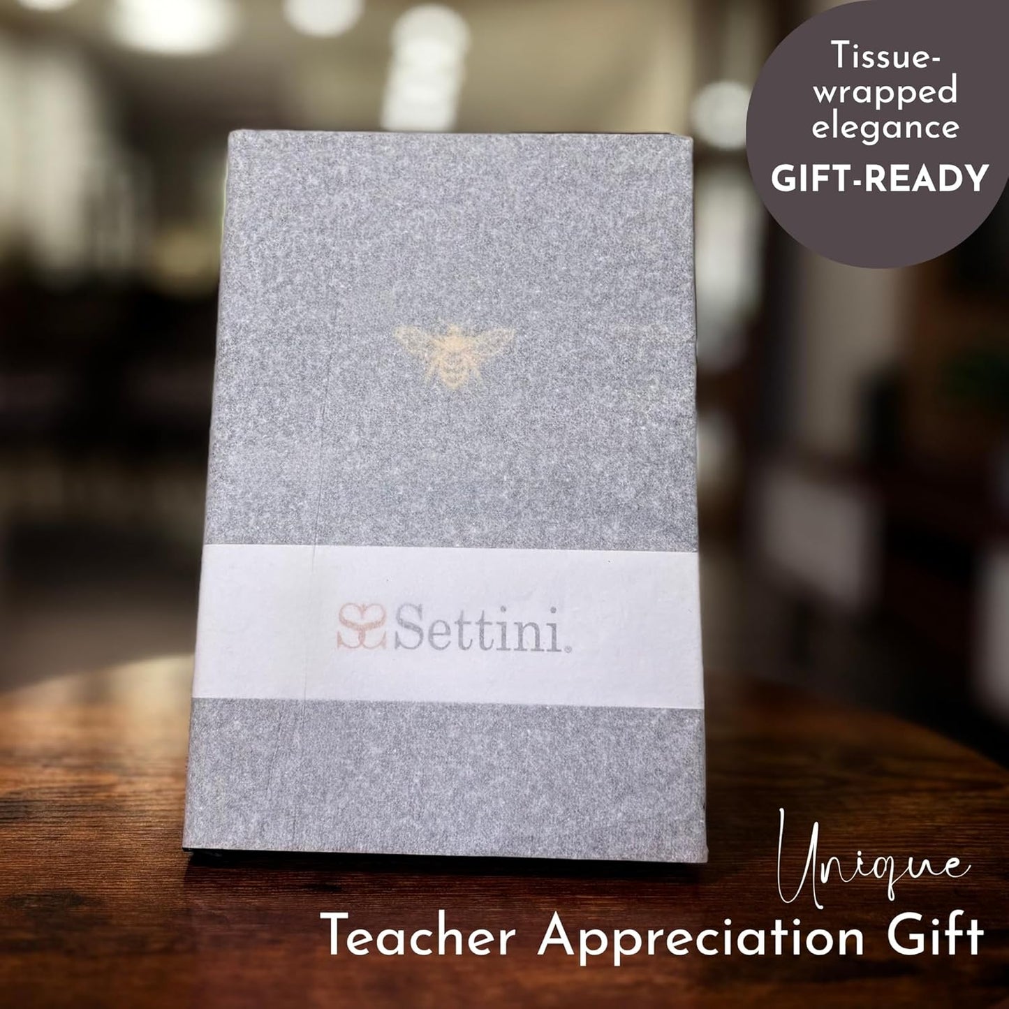 SETTINI Lined Journal, Ideal for Journaling - A5 Vegan Leather Notebook, 192 Archival-Quality Pages, QuillEase Bleed-Free Paper, Inner Pocket & Bookmark - Bee Gifts, Black Bee