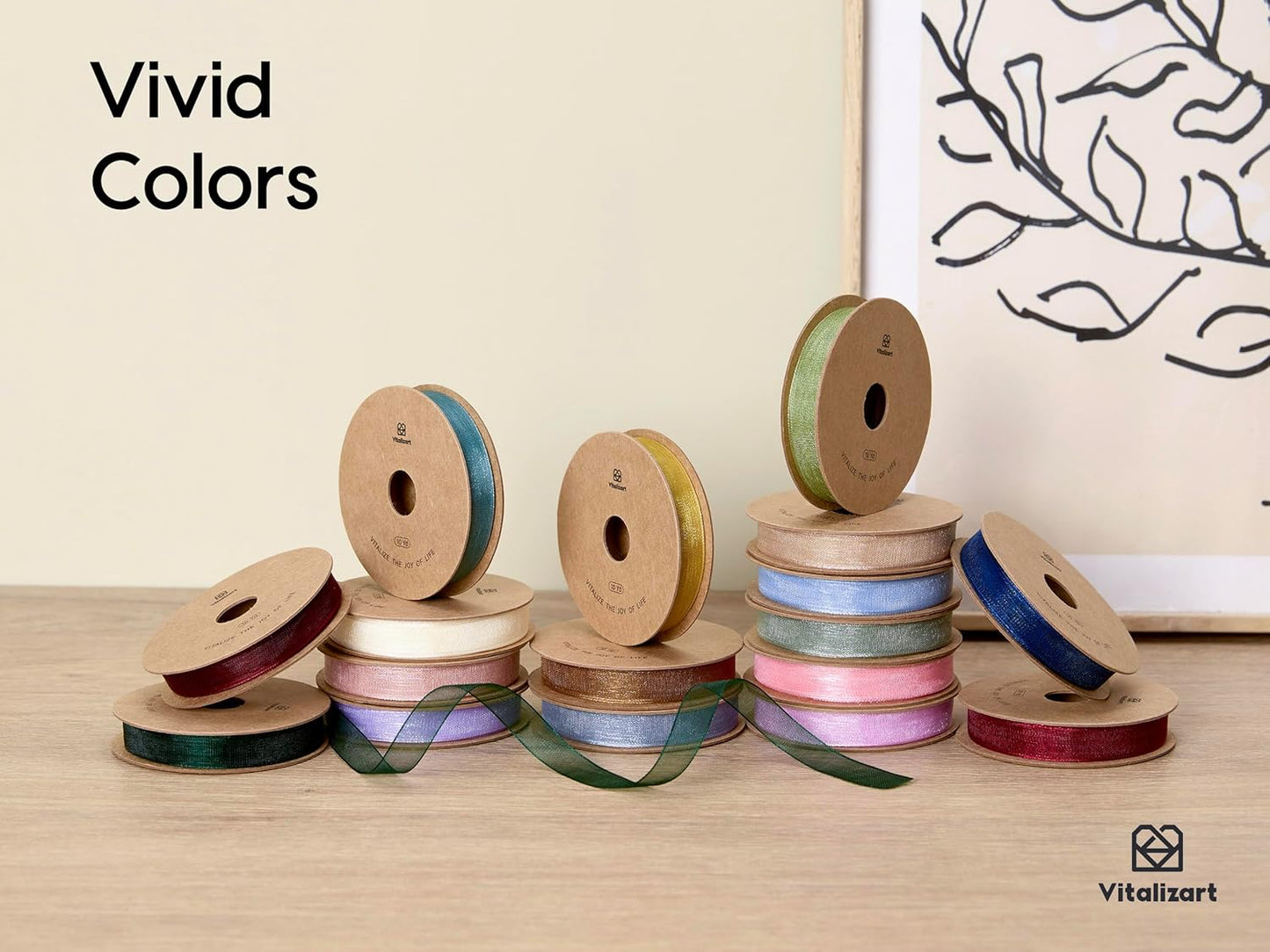 Vitalizart 3/8" x 30Yd Organza Ribbon Red Pink White Sheer Ribbons Set 10 Yd x 3 Rolls Handmade Eco-Friendly for Gift Wrapping Christmas Tree Crafts Bows Wedding Invitations Wreaths