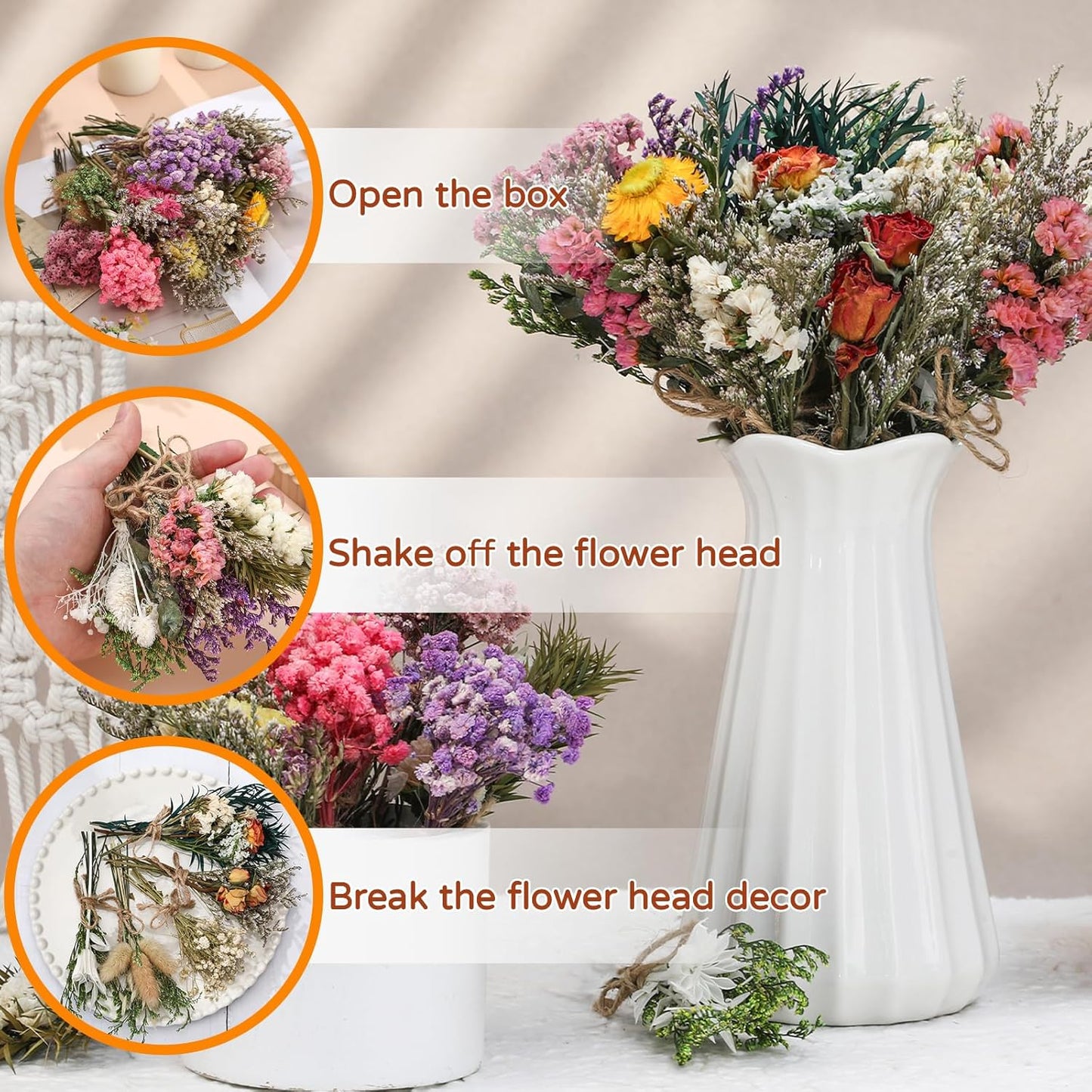 12/24 Pack Dried Flowers for Vase Various Mini Bouquet Dried Small Wildflowers Natural Real Flowers Bulk for Crafts DIY Wedding Decor (12, Forget Me Not)