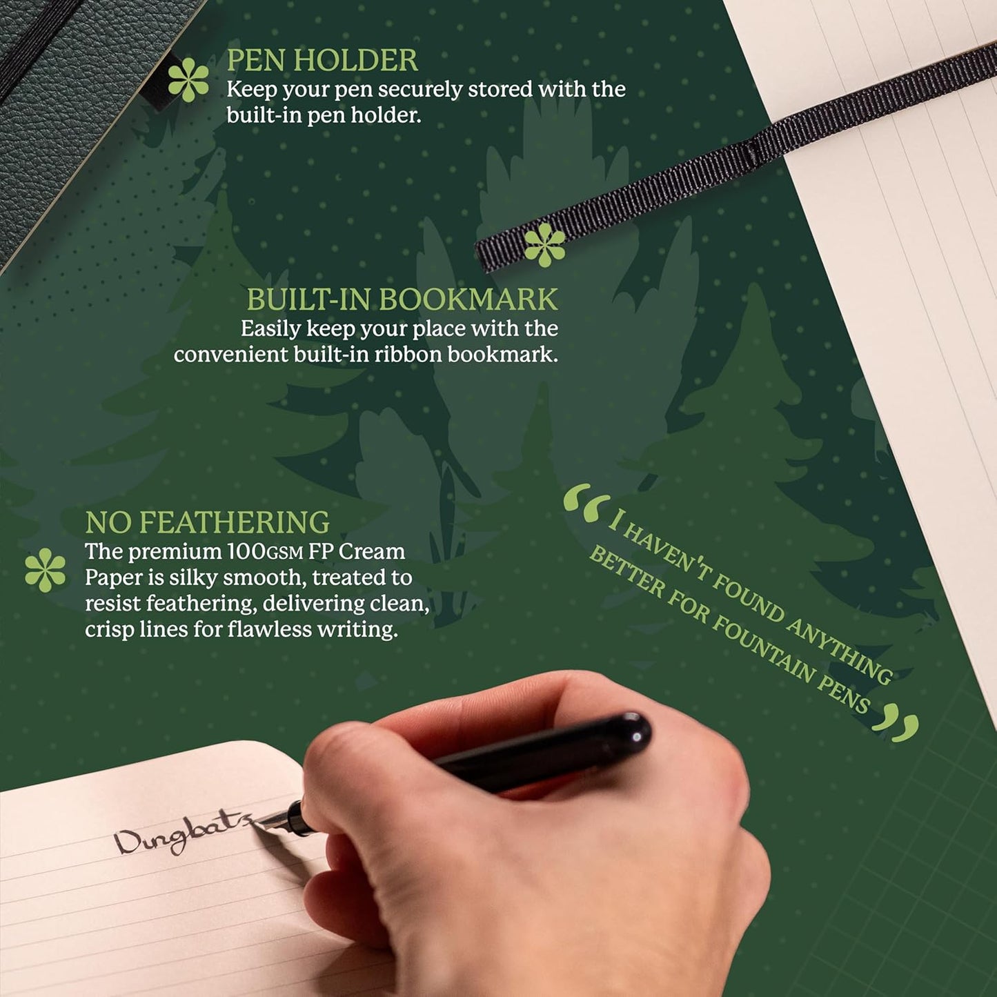 Dingbats* Wildlife Lined Writing Journal Notebook A5 - Vegan Leather Softcover - Ideal for Work, Travel - Pocket, Elastic Closure, & Bookmark