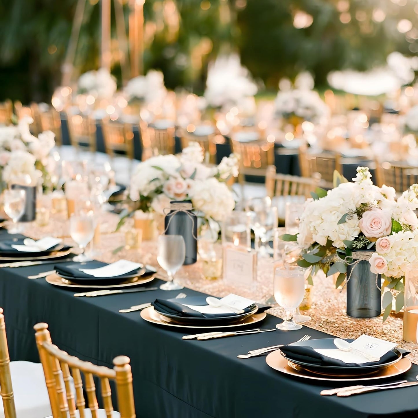 Vintage Glass Flower Vase，6 Pack Farmhouse Black Glass Centerpiece Vases Mason Jars for Halloween Weddings, Parties & Home Decor Bulk (6, Black)