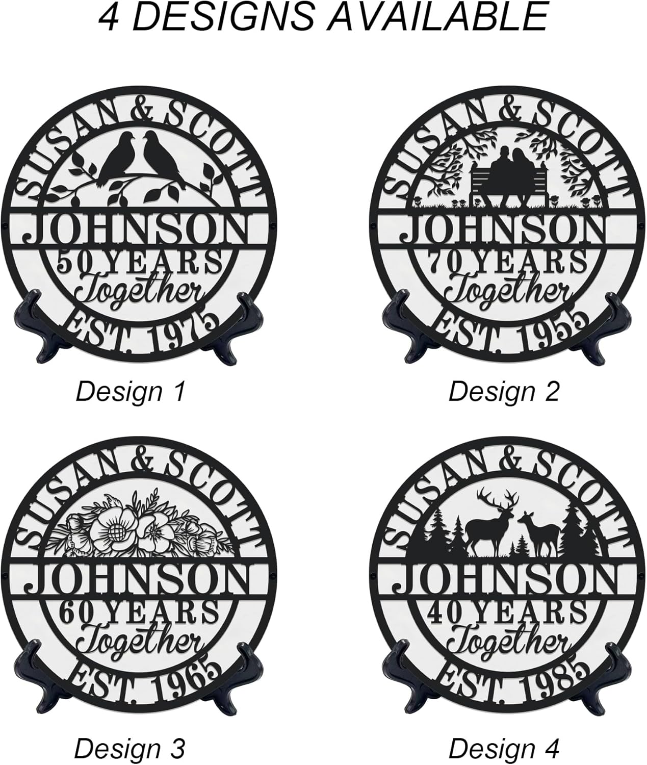 Personalized Christmas Gifts 2025 Best Housewarming Gifts Custom 50th or Any Year Wedding Anniversary Metal Sign Wedding Gifts Personalized Metal Name Signs Monogram Wall Decor