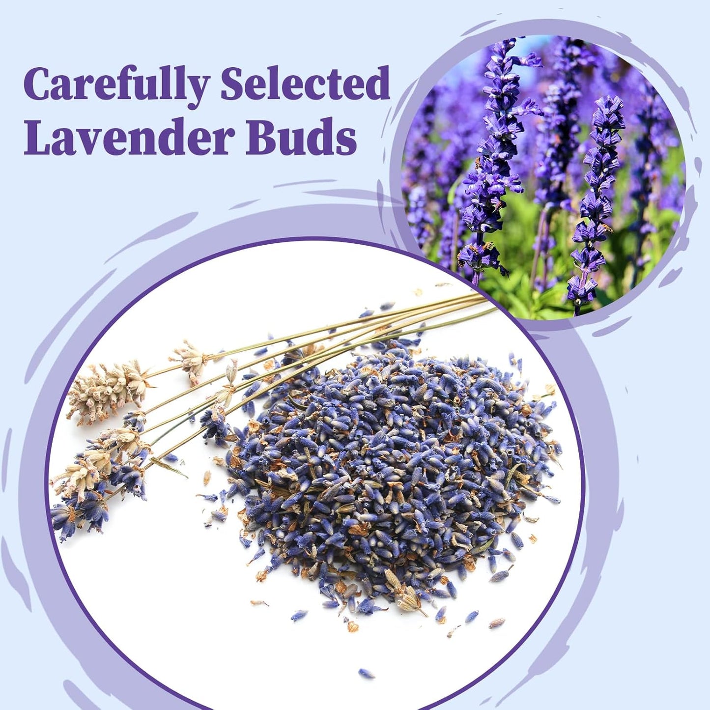 FullChea - Lavender Tea Bags, 50 Teabags - Pure Lavender Flowers for Relaxation - Caffeine-Free Floral Tea for Sleep & Wellness