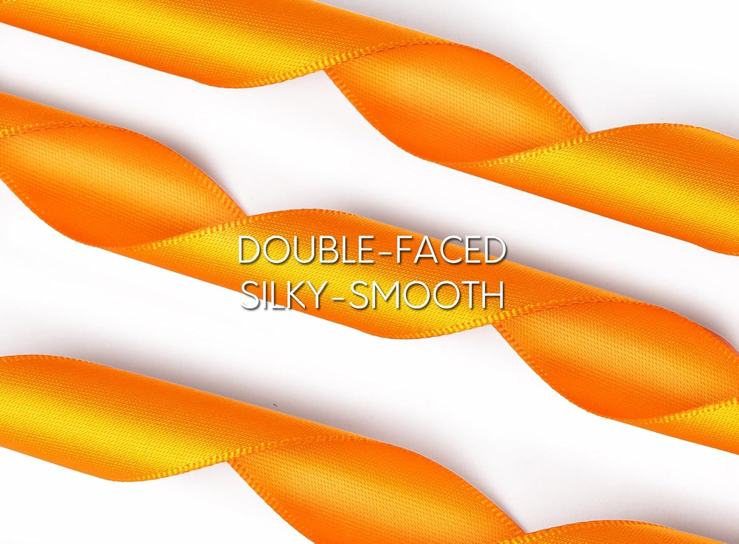 Orange Satin Ribbon 7/8 Inch x 50 Yards Double-Faced for Bows Crafts Gift Wrapping Christmas Flower Bouquet Fall Wedding