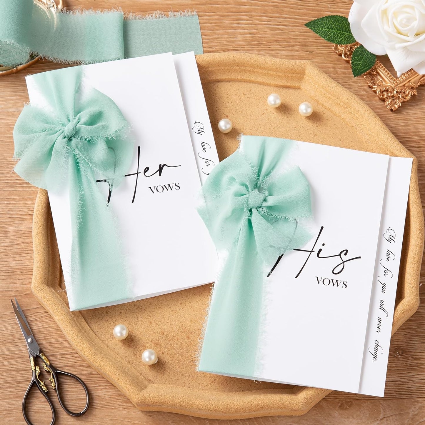 DORIS HOME 2" x21Yd Chiffon Ribbon for Flower Bouquet, Green Series Fabric Ribbon for Gift Wrapping, Handmade Frayed Ribbon for Wedding/Christmas Decorations