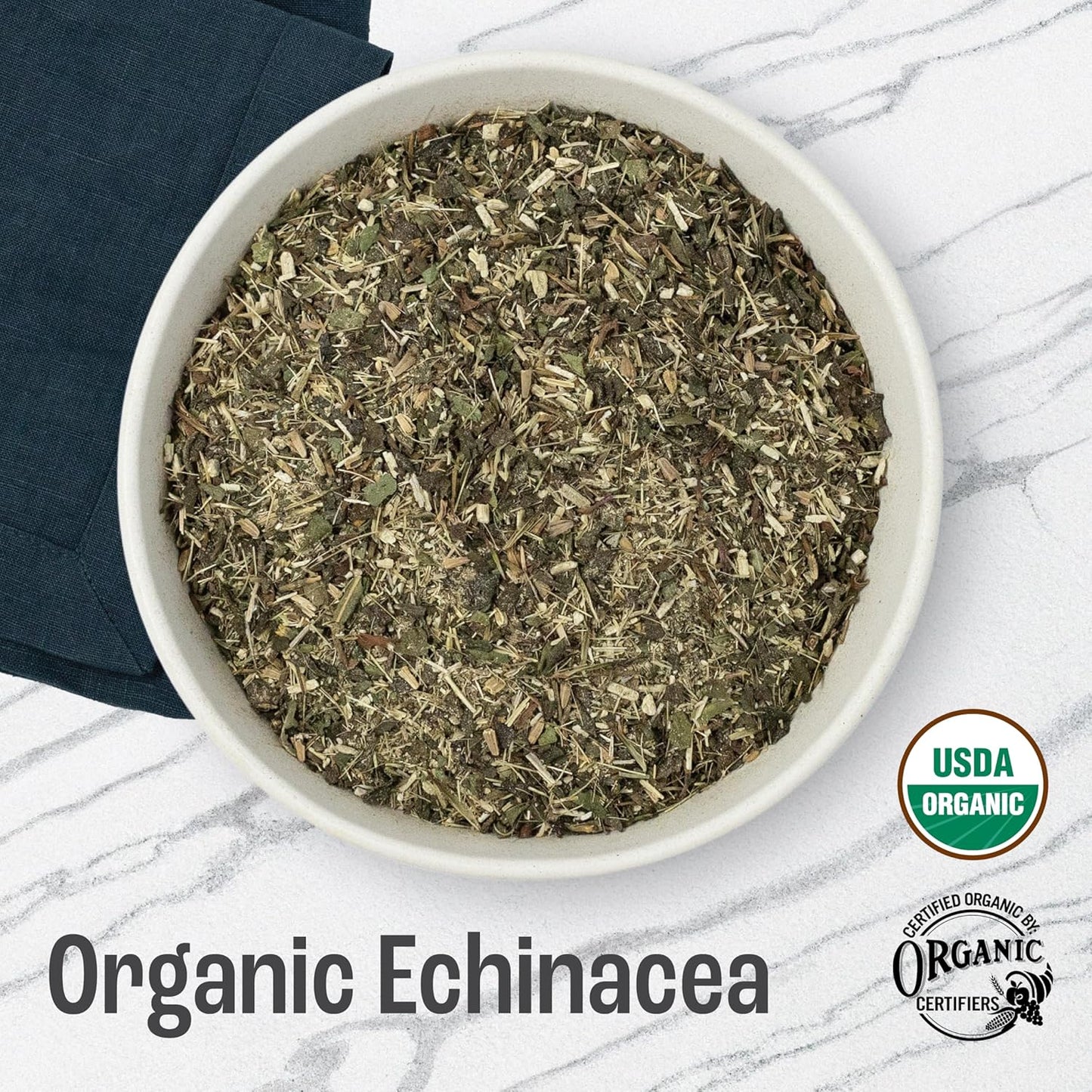 J Mac Botanicals, Organic Echinacea Herb & Sifted, Echinacea Purpurea, Organic Purple Cornflower tea