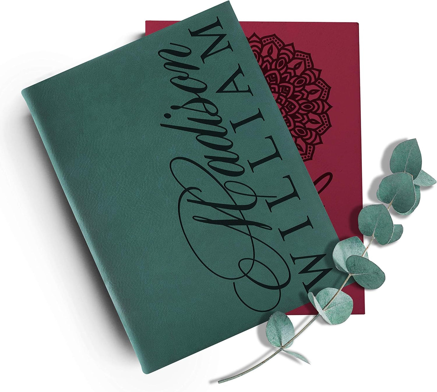 Personal Leather Journal Notebooks | 12 Design, 9 Color - Pink | Journal for Women, Men - Custom Notebook to Write in - Diary for Girls, Women - Personalized Gift Idea for Girl, Boy, Mom and Dad