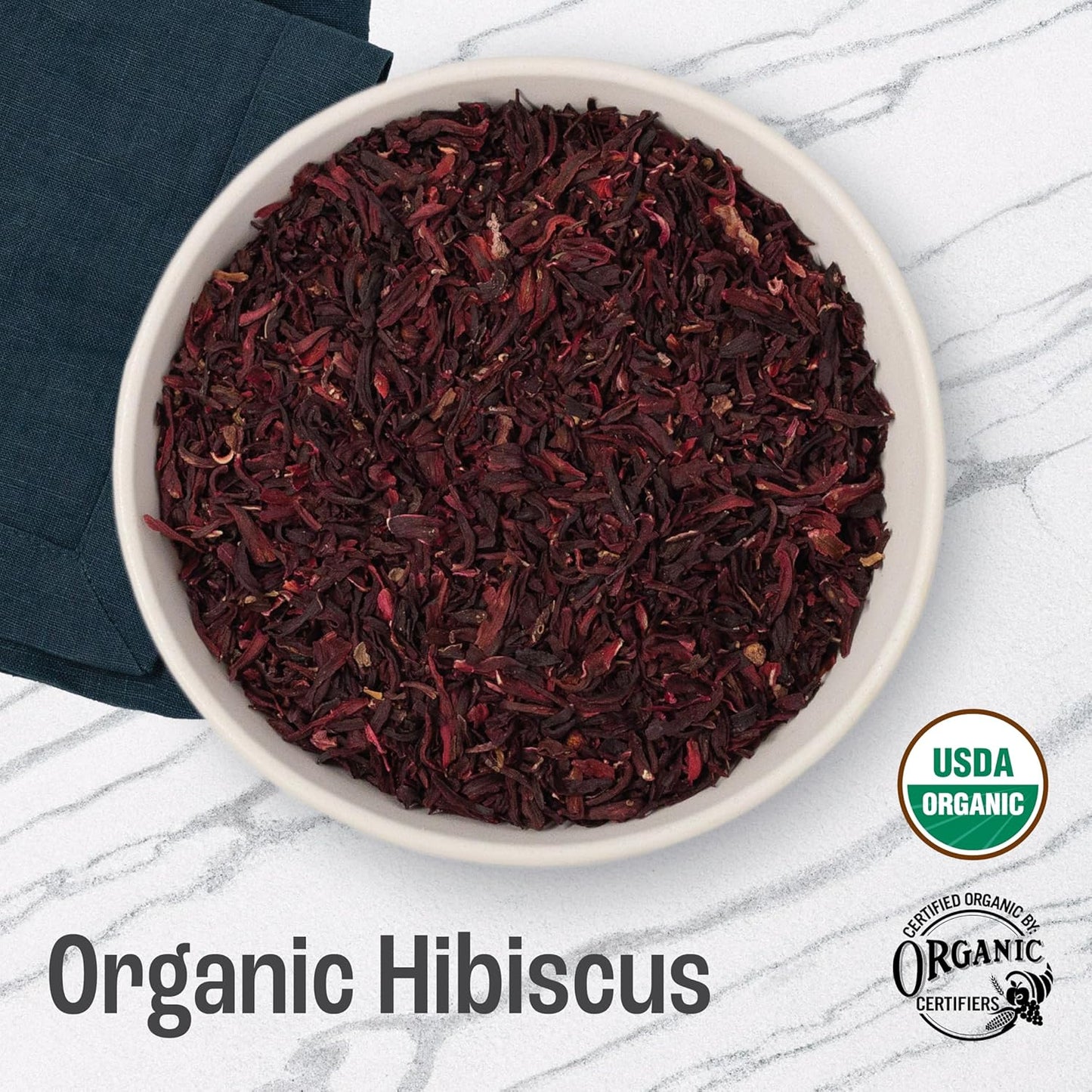 J Mac Botanicals, Organic Hibiscus Flower (4 ounce), Hibiscus tea, cut & sifted flowers, dried from Egypt, herbal tea leaves, Flor de Jamaica, edible