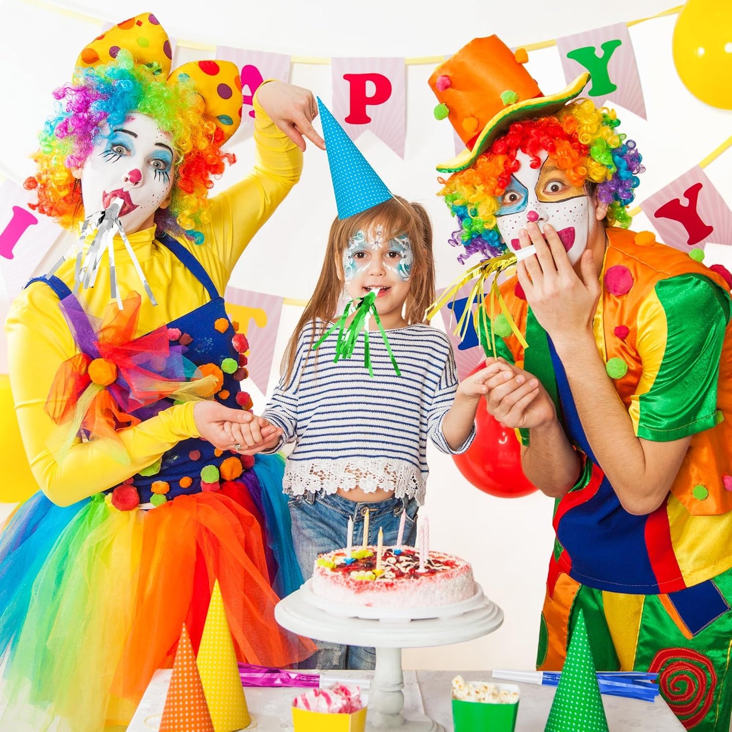 12 Pcs Glitter Noise Makers Metallic Fringed Party Blower for Adults Birthday Graduation New Years Party Favors Supplies (Gold and Silver)