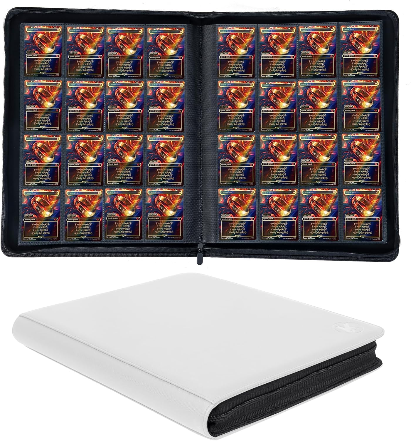 1600+ Pockets Trading Card Binder, 16-Pocket Card Ablum Compatible with MTG,Sports Cards & Other Standard Size Trading Card (WHITE)