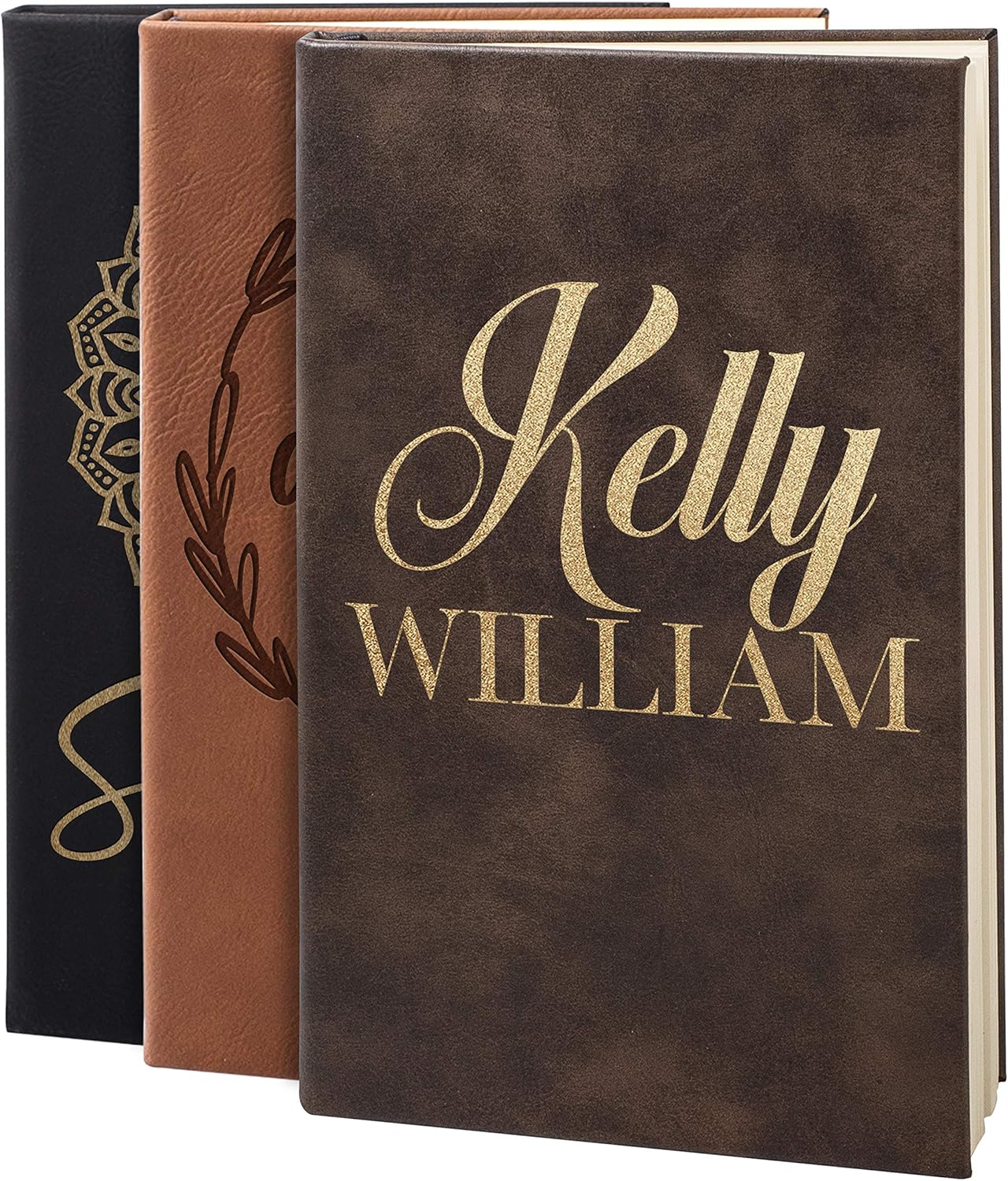 Personal Leather Journal Notebooks | 12 Design, 9 Color - Rustic | Journal for Women, Men - Custom Notebook to Write in - Diary for Girls, Women - Personalized Gift Idea for Girl, Boy, Mom and Dad